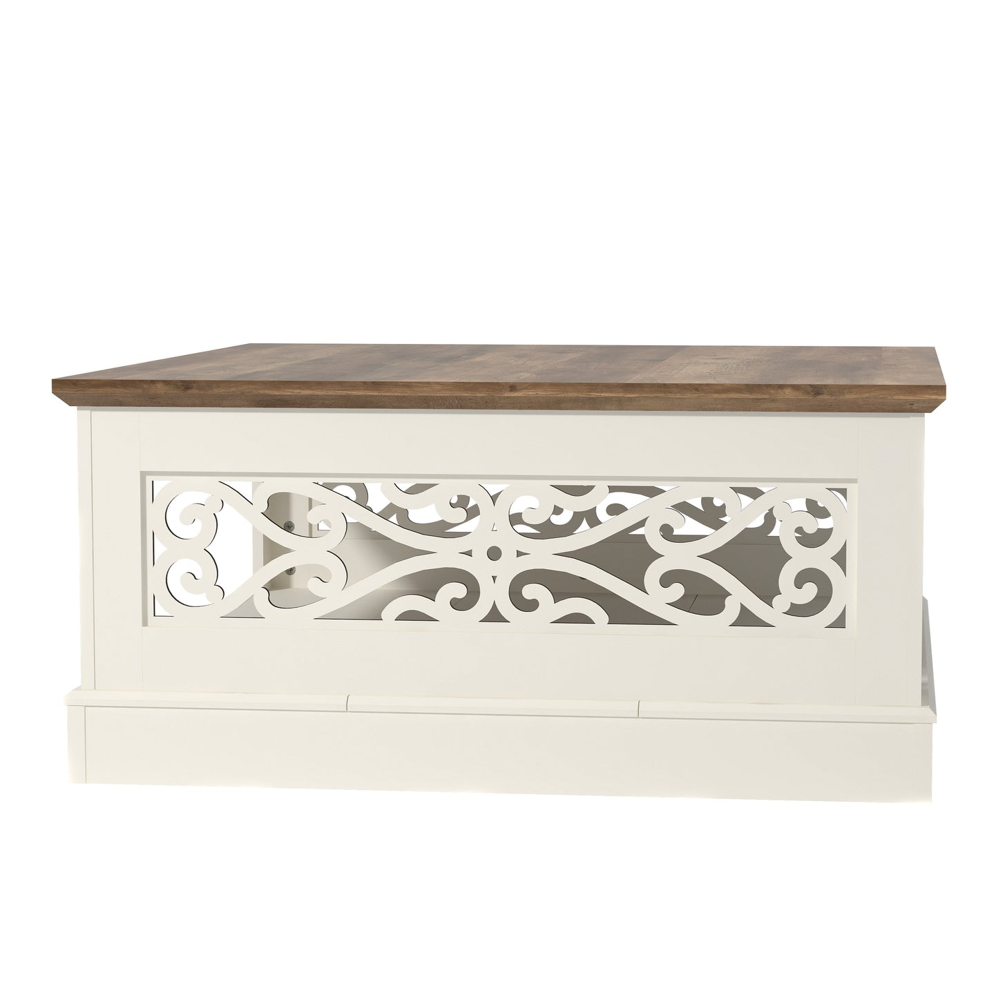 Galano Wood Coffee Table with Storage Shelf 34.8" W x 34.8" D x 16.1" H
