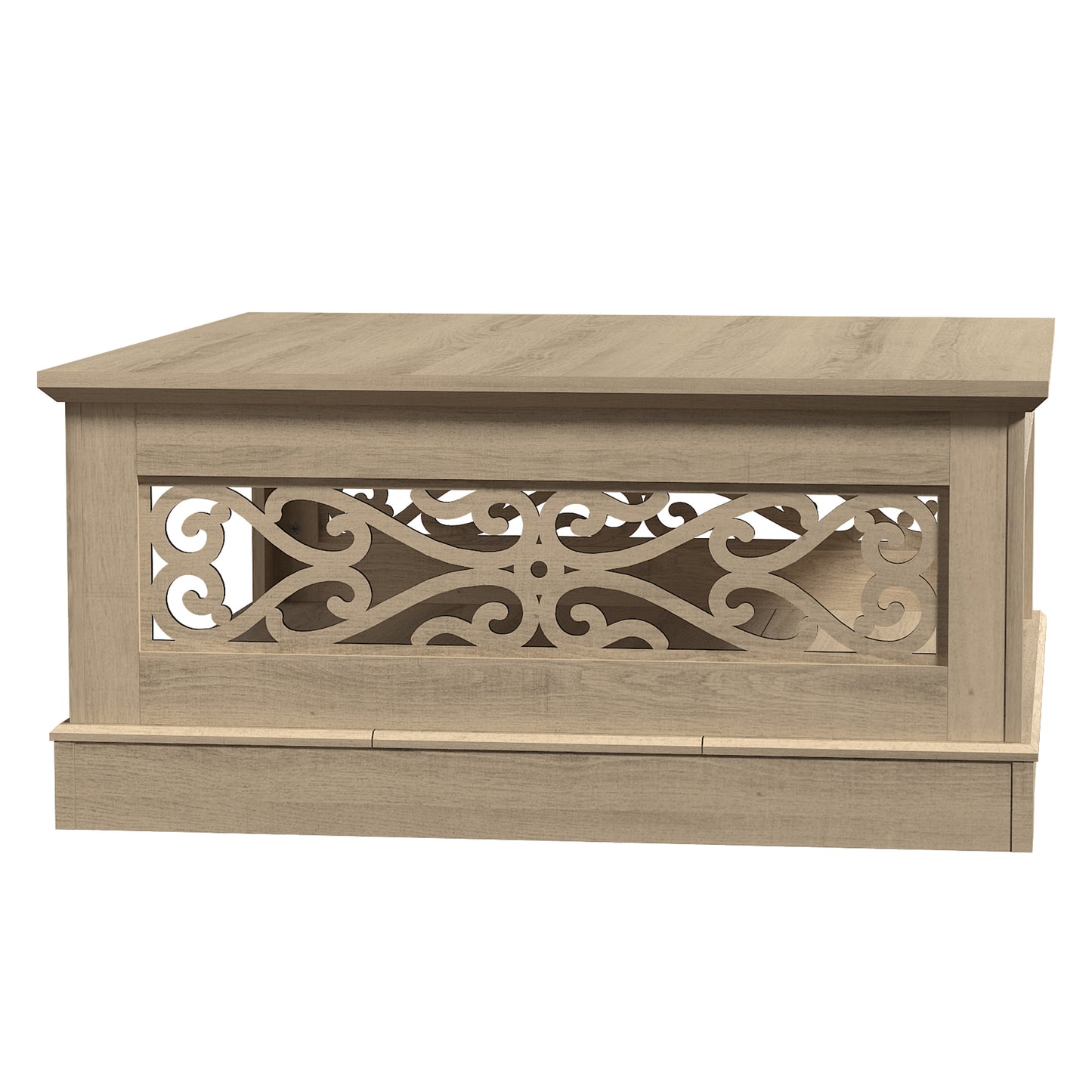 Galano Wood Coffee Table with Storage Shelf 34.8" W x 34.8" D x 16.1" H