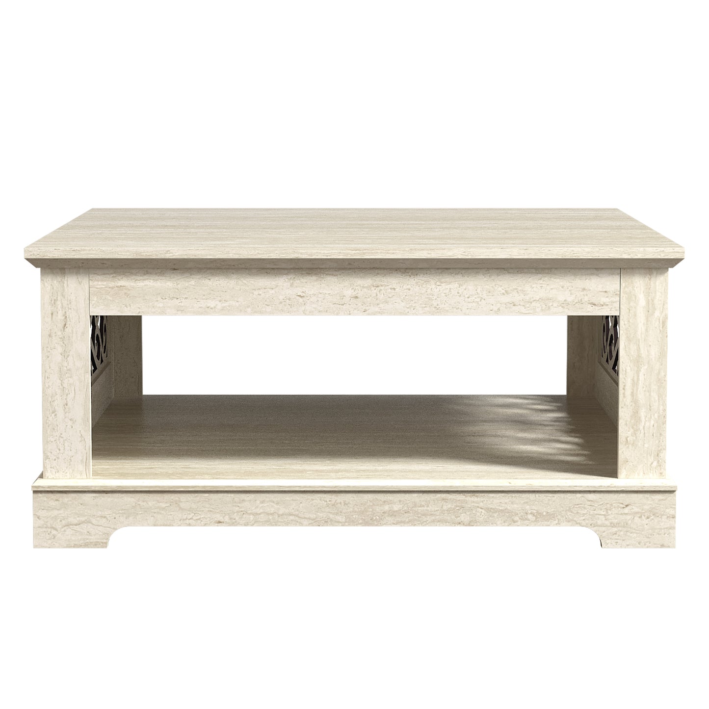 Galano Wood Coffee Table with Storage Shelf 34.8" W x 34.8" D x 16.1" H
