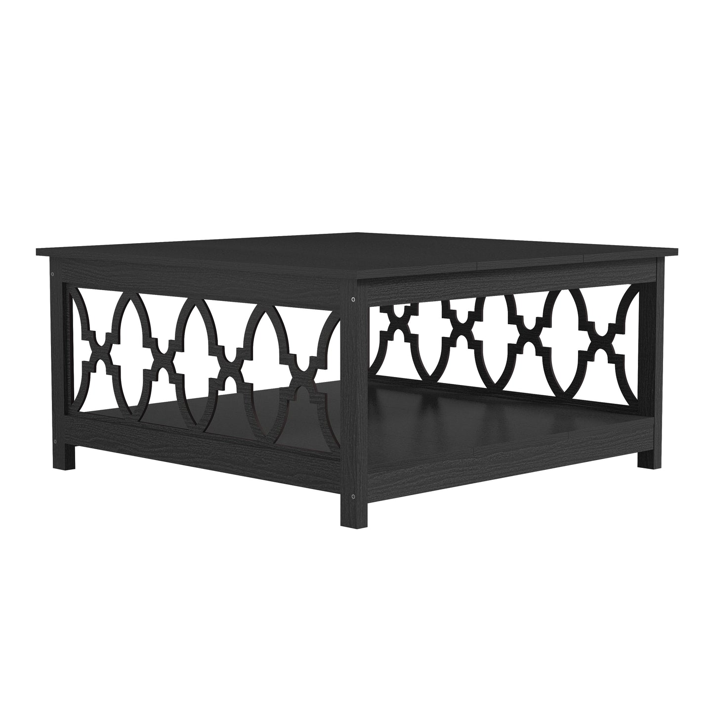 Galano Square Coffee Table with Open Cubby Storage 34.8" W × 34.9" D × 17.1" H