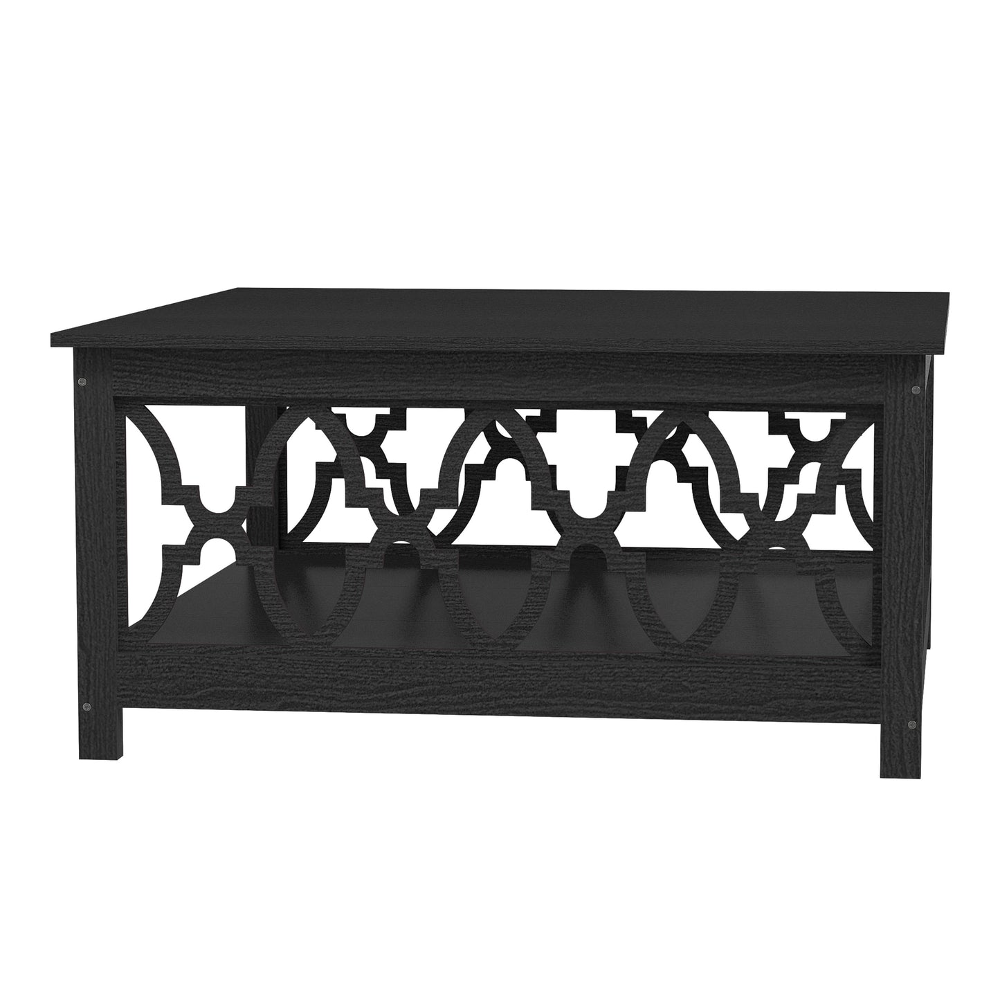 Galano Square Coffee Table with Open Cubby Storage 34.8" W × 34.9" D × 17.1" H