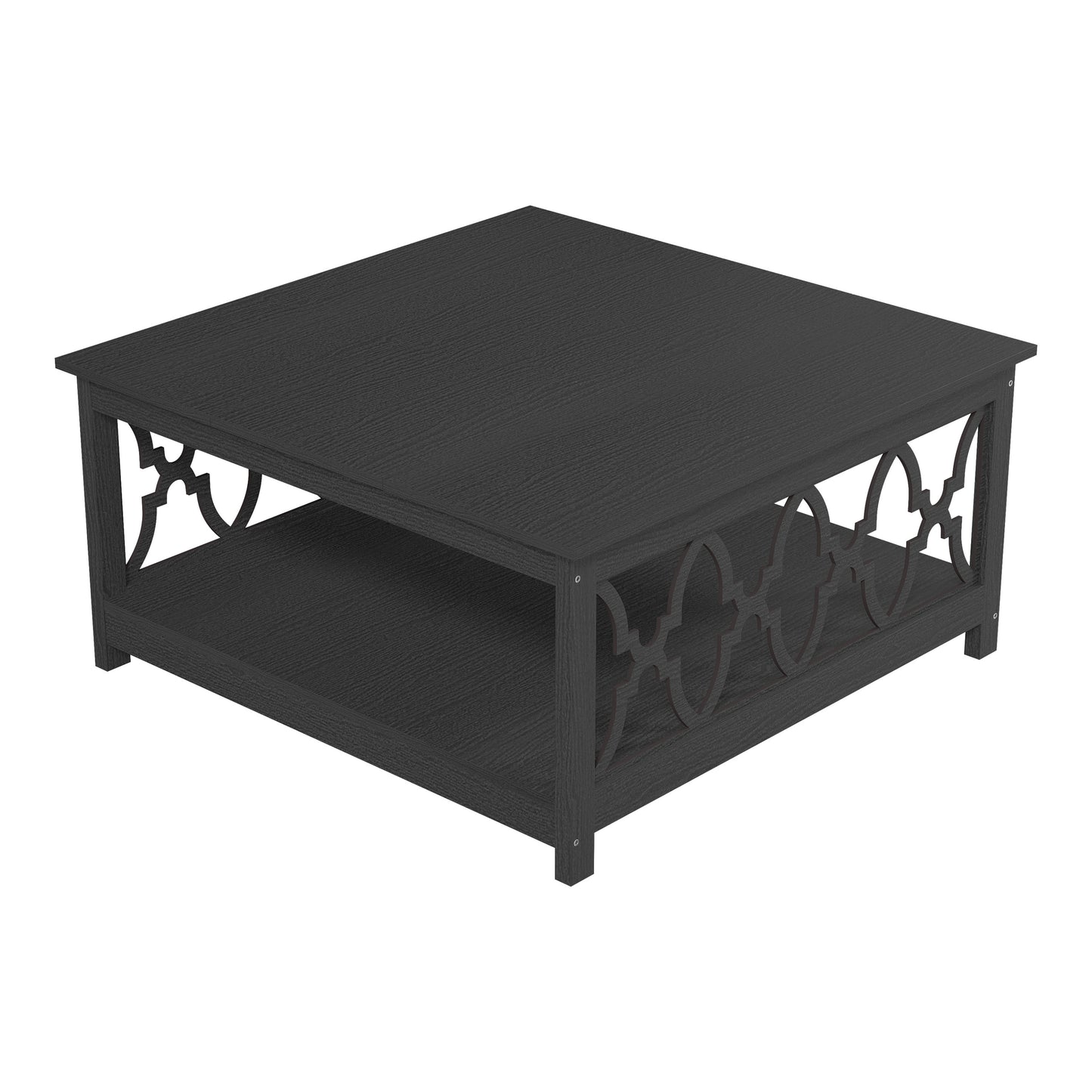 Galano Square Coffee Table with Open Cubby Storage 34.8" W × 34.9" D × 17.1" H