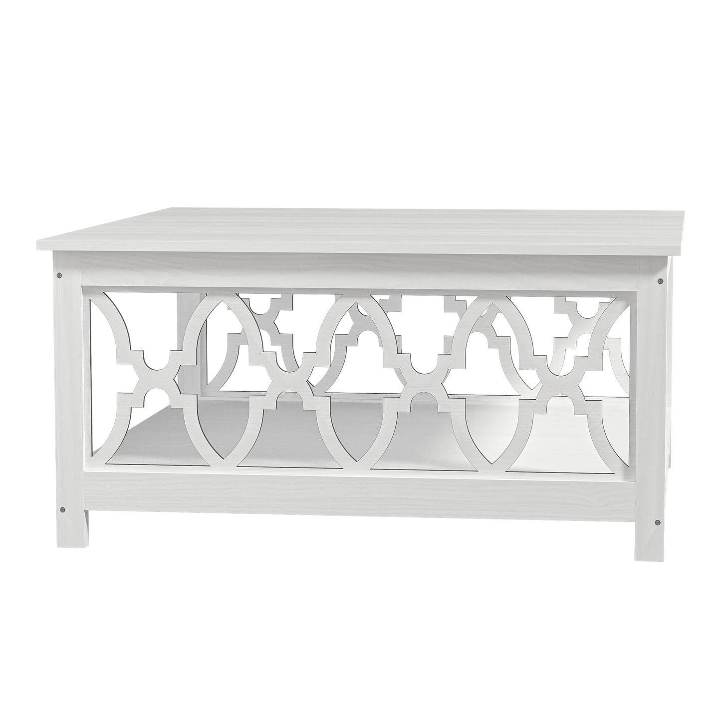 Galano Square Coffee Table with Open Cubby Storage 34.8" W × 34.9" D × 17.1" H