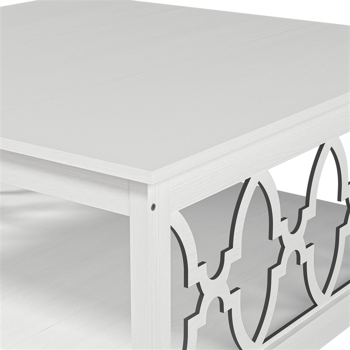 Galano Square Coffee Table with Open Cubby Storage 34.8" W × 34.9" D × 17.1" H
