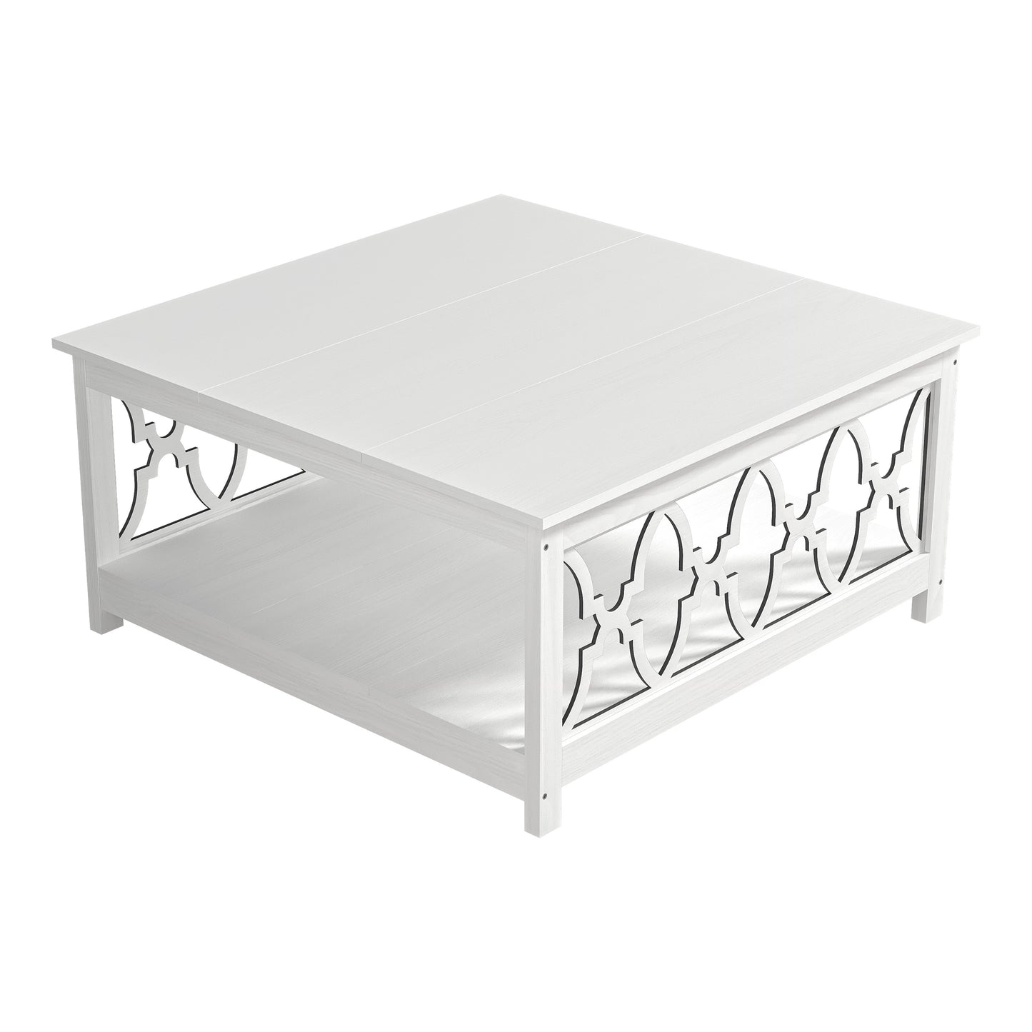 Galano Square Coffee Table with Open Cubby Storage 34.8" W × 34.9" D × 17.1" H