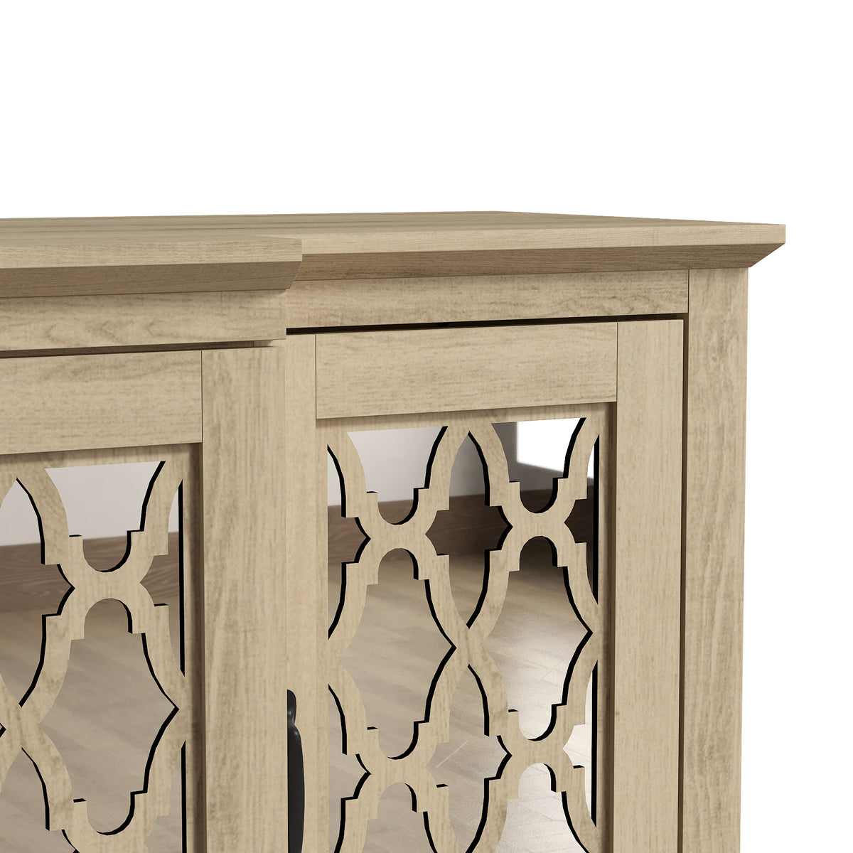 GALANO 60.4" 4-Door Sideboard Buffet with 6 Adjustable Shelves and Cable Management