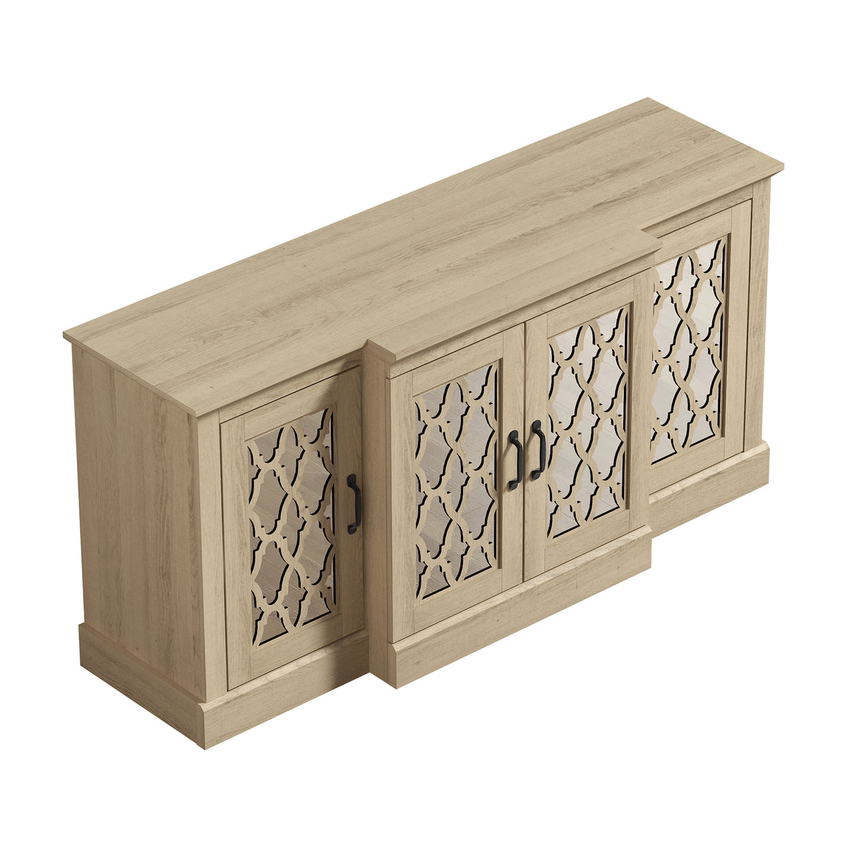 GALANO 60.4" 4-Door Sideboard Buffet with 6 Adjustable Shelves and Cable Management
