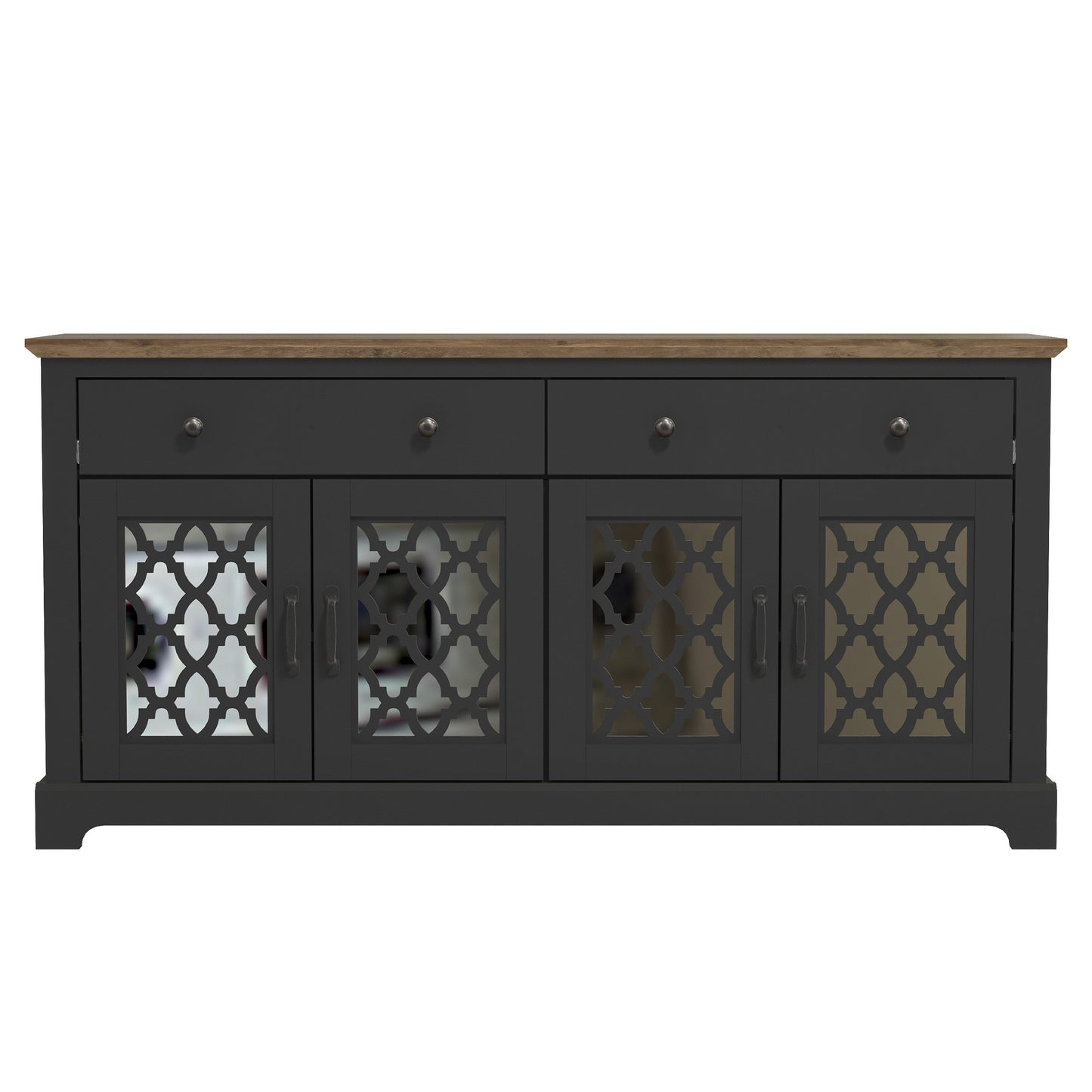 Galano 2-Drawer Sideboard with Mirrored Doors 58.7" W x 15.7" D x 29.2" H