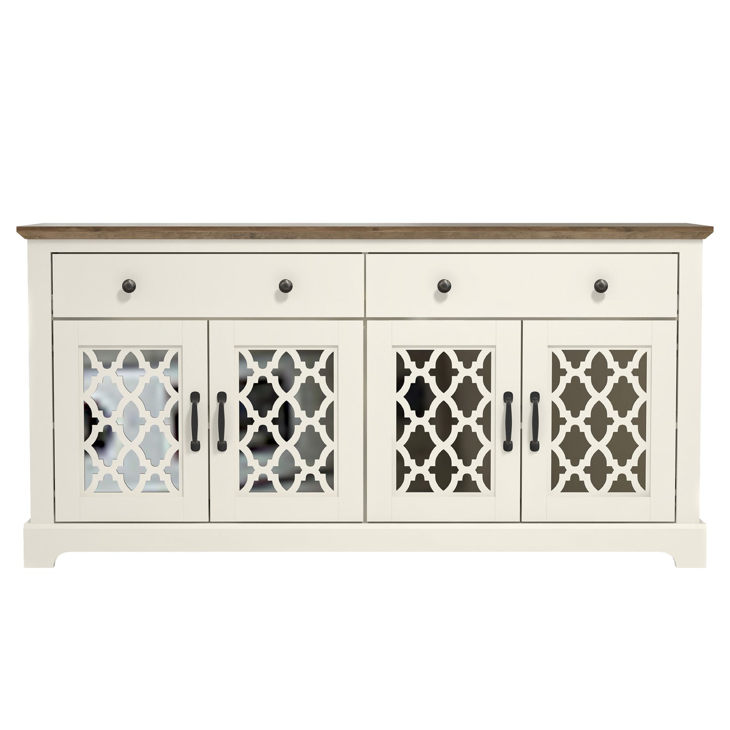 Galano 2-Drawer Sideboard with Mirrored Doors 58.7" W x 15.7" D x 29.2" H