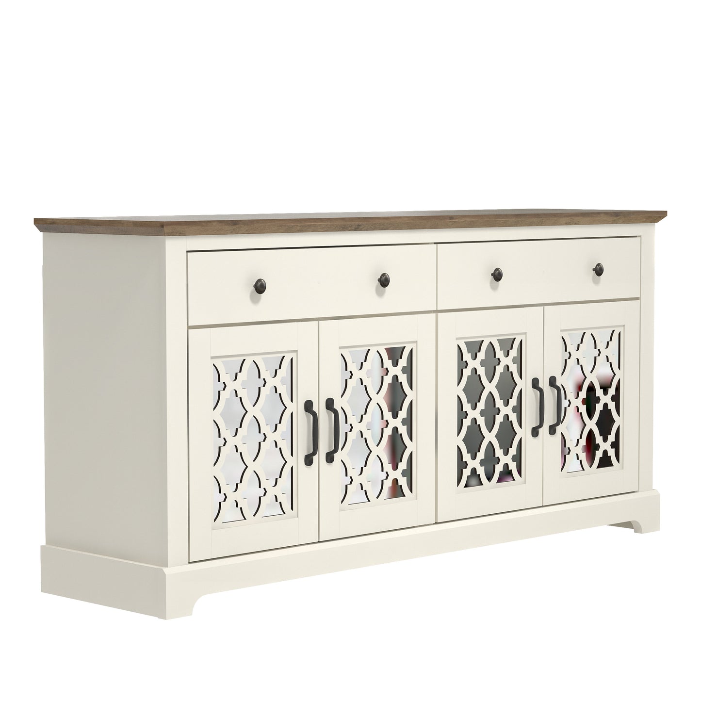 Galano 2-Drawer Sideboard with Mirrored Doors 58.7" W x 15.7" D x 29.2" H