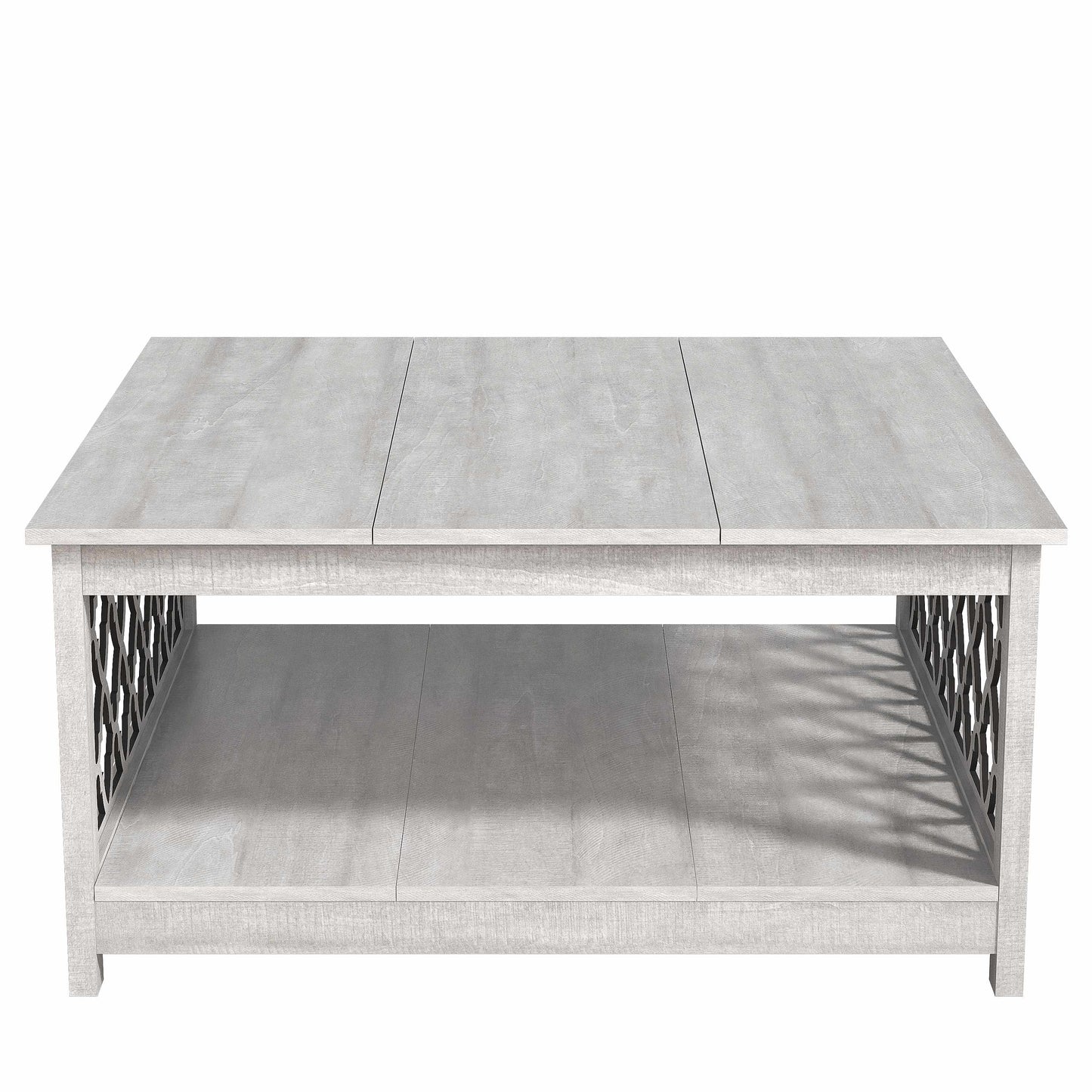 Galano Square Coffee Table with Open Cubby Storage 34.8" W × 34.9" D × 17.1" H