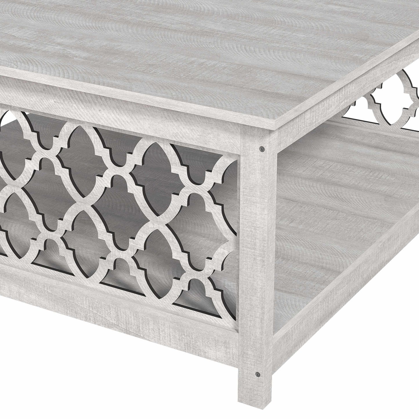 Galano Square Coffee Table with Open Cubby Storage 34.8" W × 34.9" D × 17.1" H