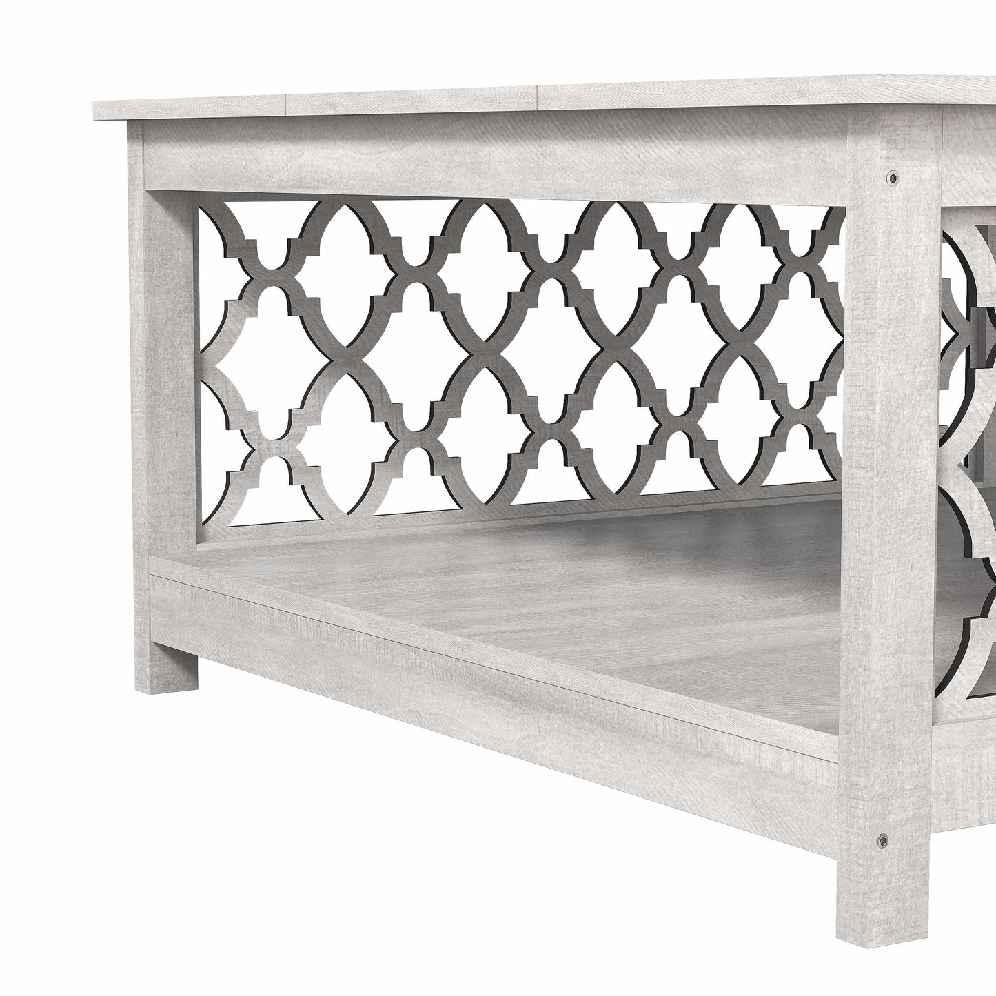 Galano Square Coffee Table with Open Cubby Storage 34.8" W × 34.9" D × 17.1" H