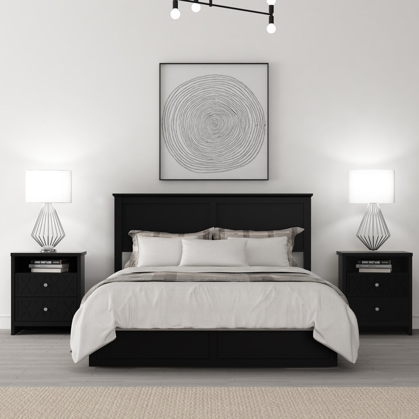 Galano 2-Drawer Nightstand with Open Shelf 22.8" W × 15.7" D × 26.8" H