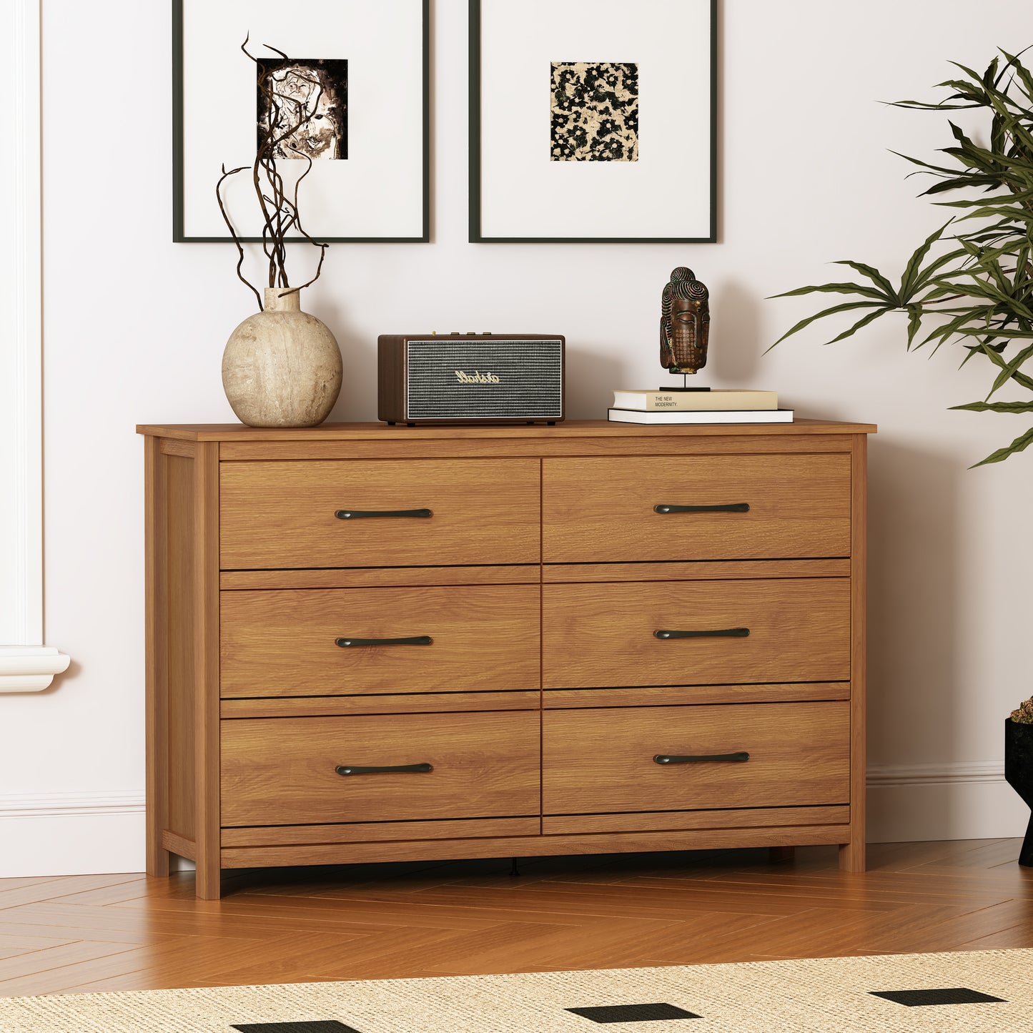 Galano 6-Drawer Dresser with Interlock Safety 47.2" W x 15.7" D x 31.3" H