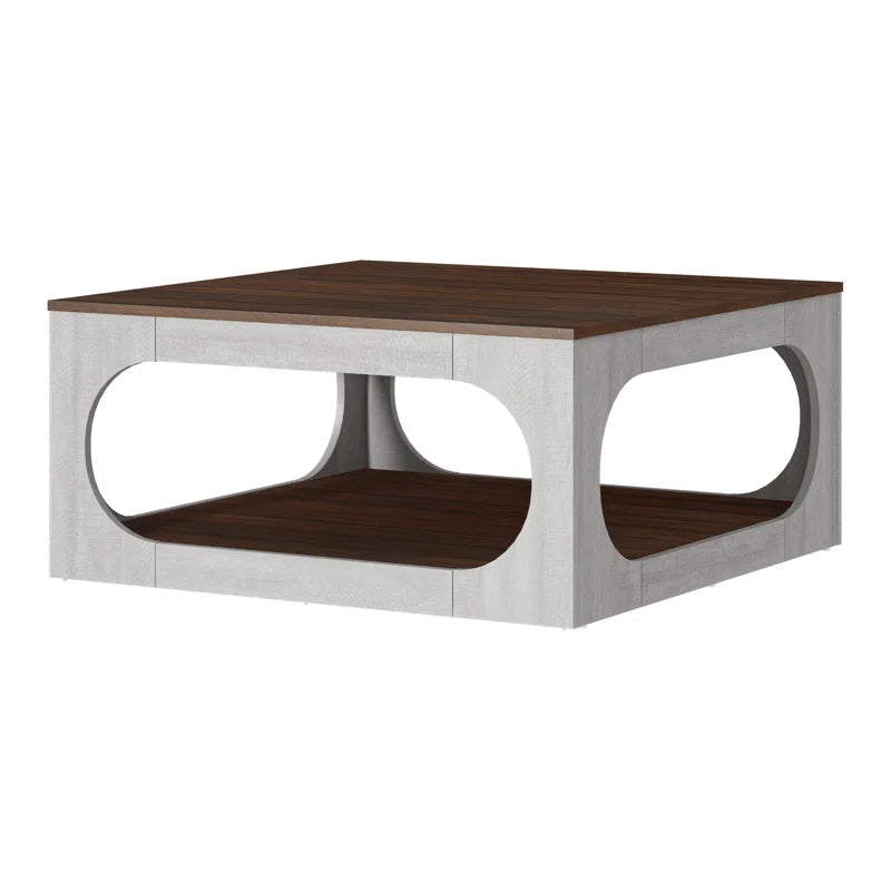 Galano Modern Coffee Table with Open Storage Shelf 34.8" W x 34.8" D x 16.1" H