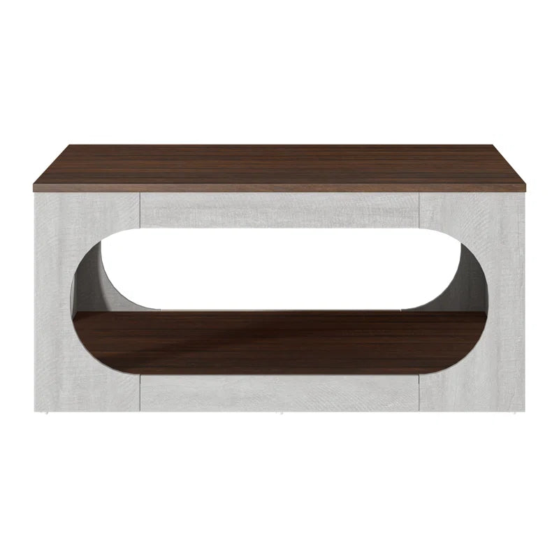 Galano Modern Coffee Table with Open Storage Shelf 34.8" W x 34.8" D x 16.1" H