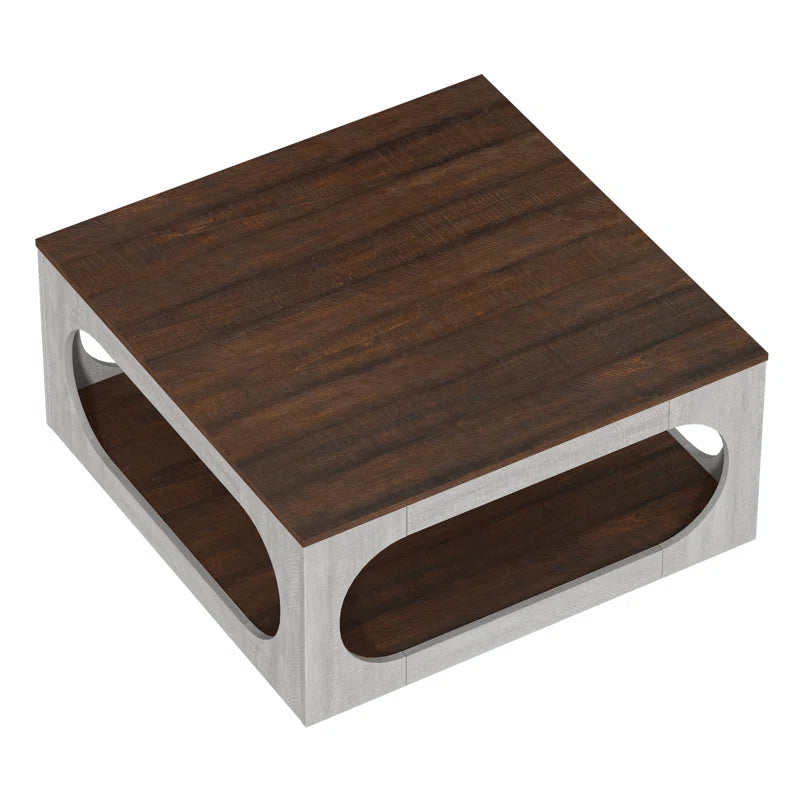 Galano Modern Coffee Table with Open Storage Shelf 34.8" W x 34.8" D x 16.1" H