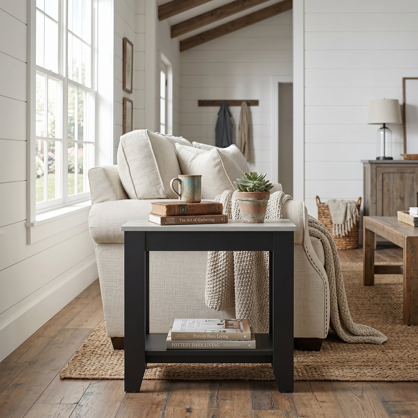 Galano End Table with Drawer and Storage Shelf 23.4" W × 11.7" D × 22" H