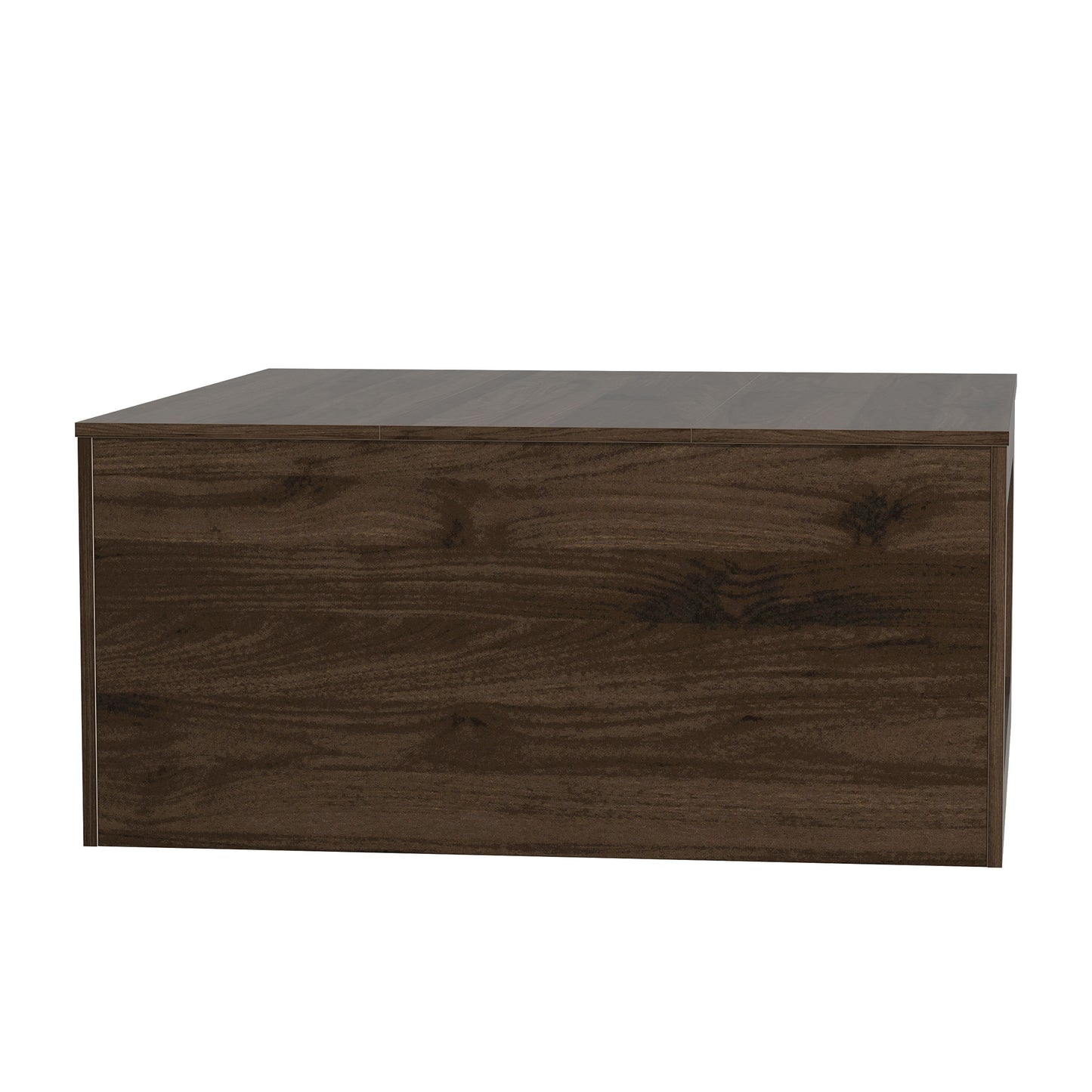 Galano Square Coffee Table with Curved Cut-Out Storage Shelf 34.8" W x 34.8" D x 16.1" H