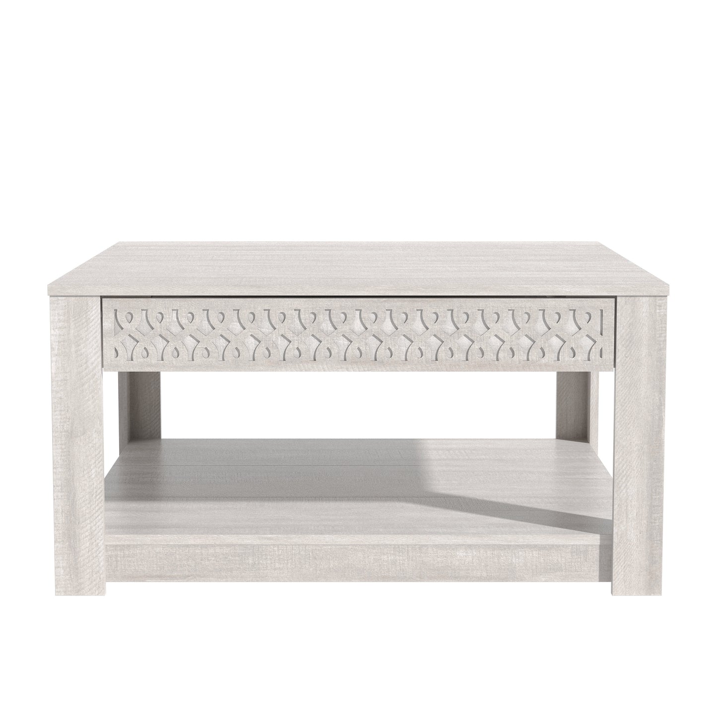 Galano Square Coffee Table with Cutout Drawer Storage 31.5" W × 31.5" D × 16.3" H