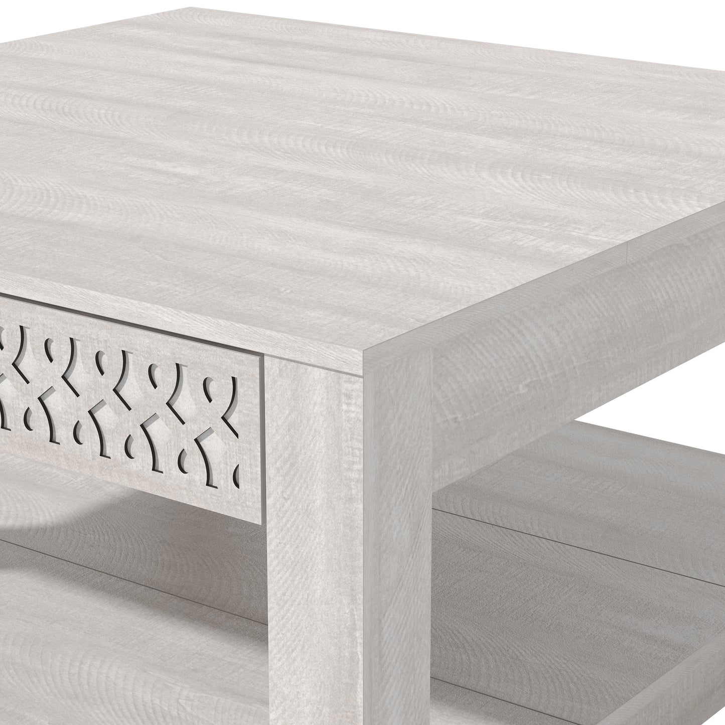 Galano Square Coffee Table with Cutout Drawer Storage 31.5" W × 31.5" D × 16.3" H
