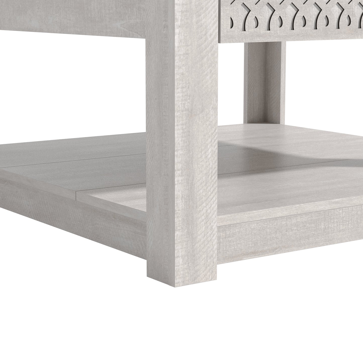 Galano Square Coffee Table with Cutout Drawer Storage 31.5" W × 31.5" D × 16.3" H