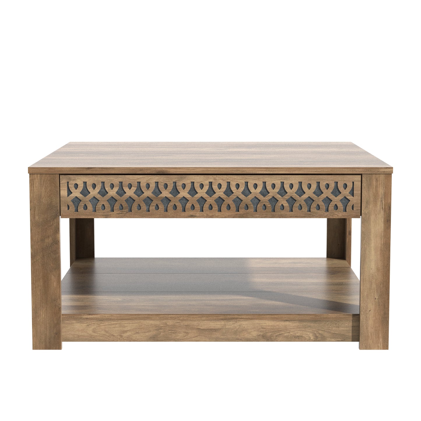 Galano Square Coffee Table with Cutout Drawer Storage 31.5" W × 31.5" D × 16.3" H