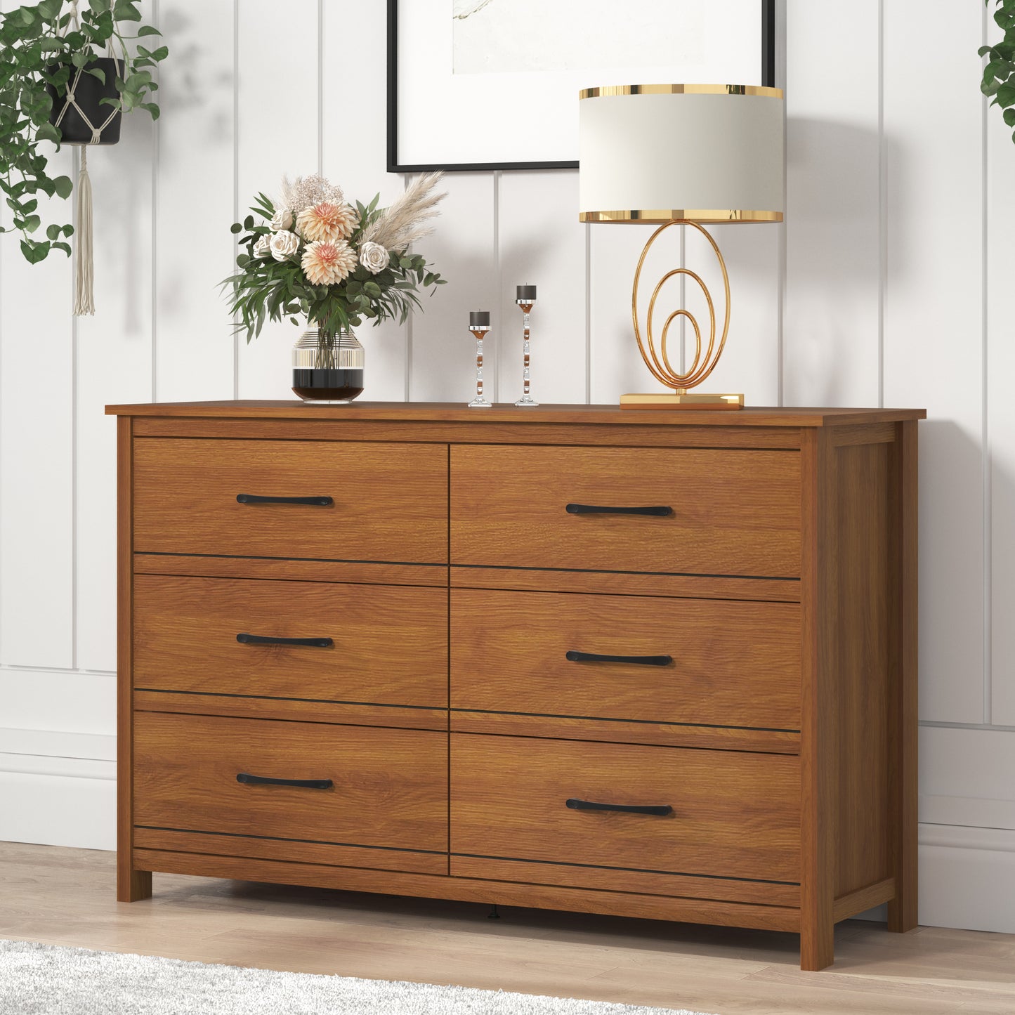 Galano 6-Drawer Dresser with Interlock Safety 47.2" W x 15.7" D x 31.3" H