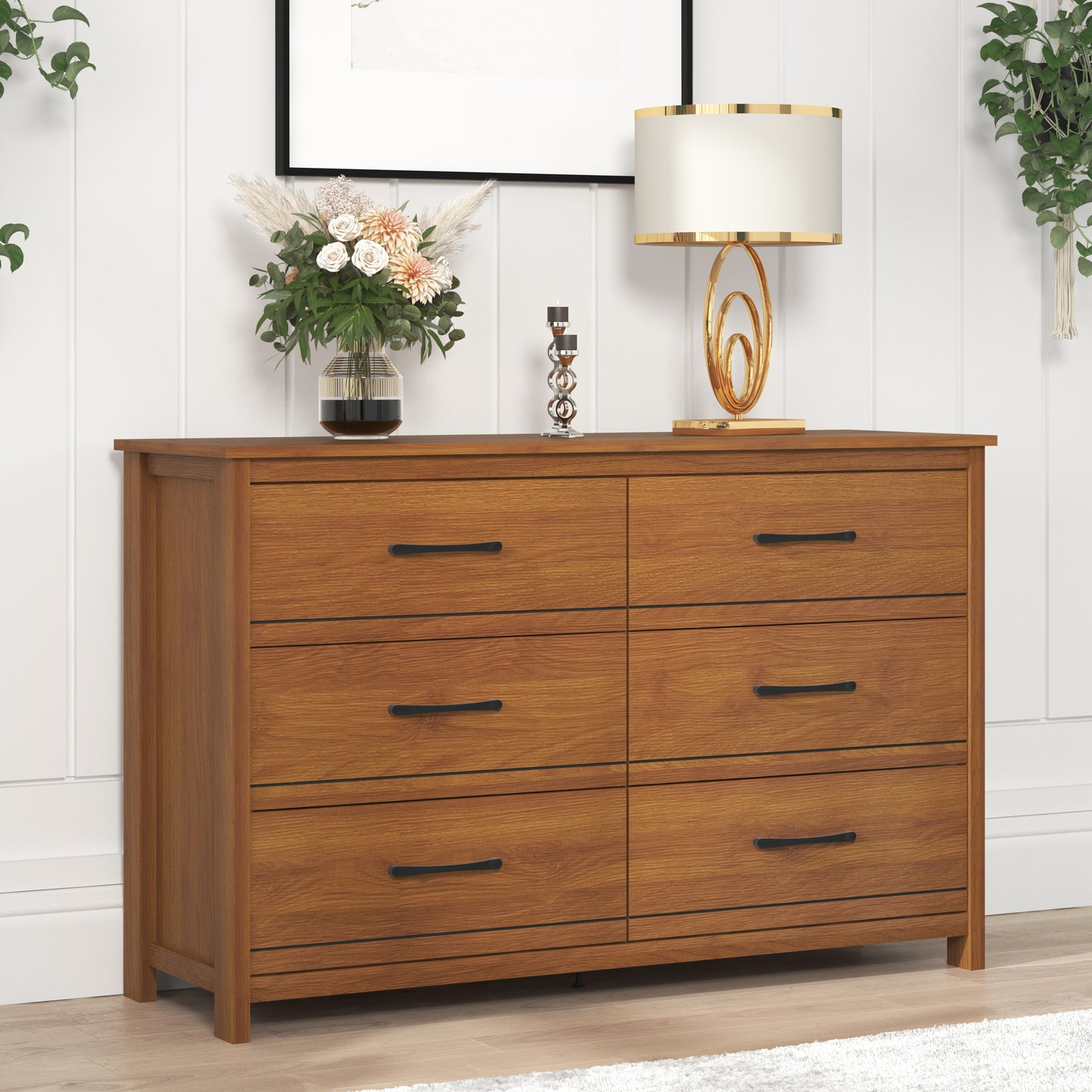 Galano 6-Drawer Dresser with Interlock Safety 47.2" W x 15.7" D x 31.3" H