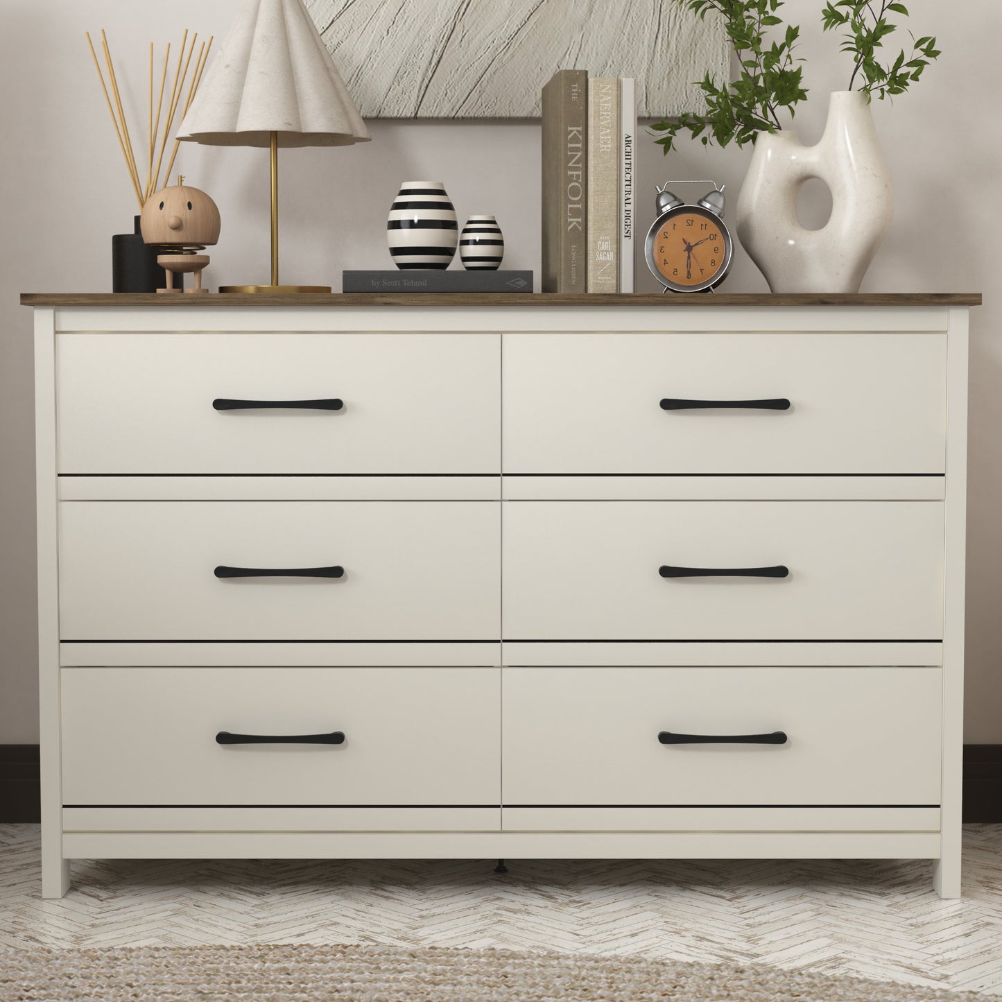 Galano 6-Drawer Dresser with Interlock Safety 47.2" W x 15.7" D x 31.3" H