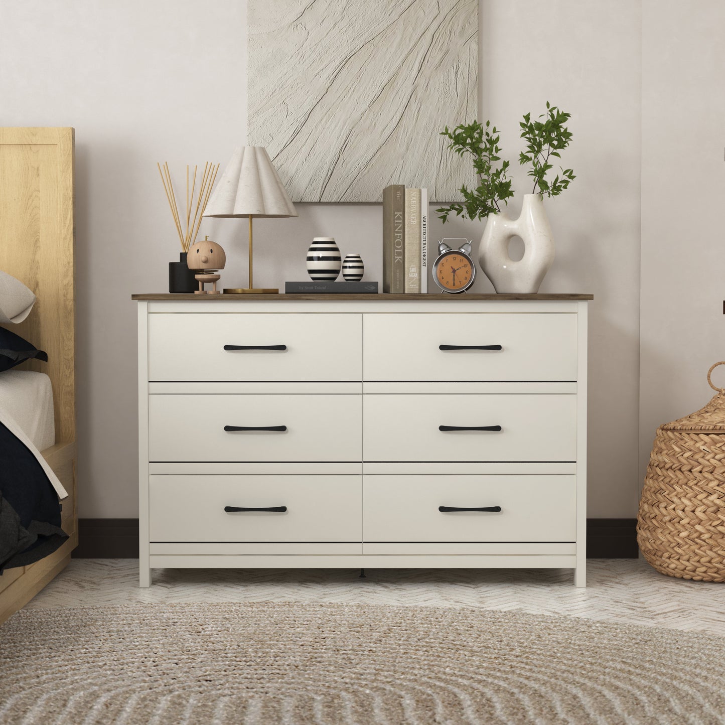 Galano 6-Drawer Dresser with Interlock Safety 47.2" W x 15.7" D x 31.3" H
