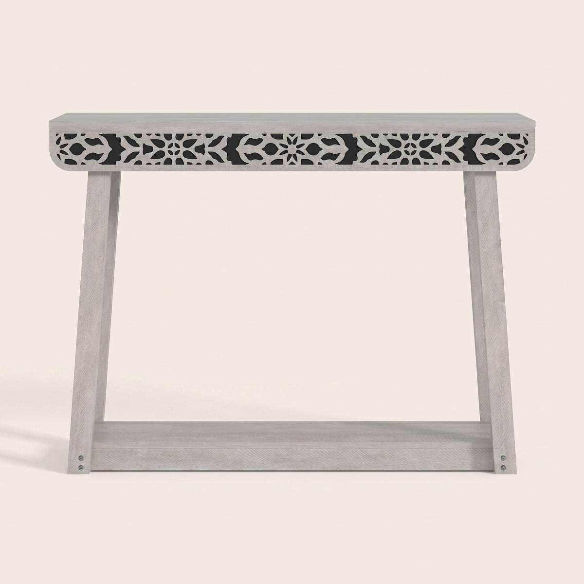 GALANO Traditional Console Table with Curved Edge Top and Open Shelf, 43.3"