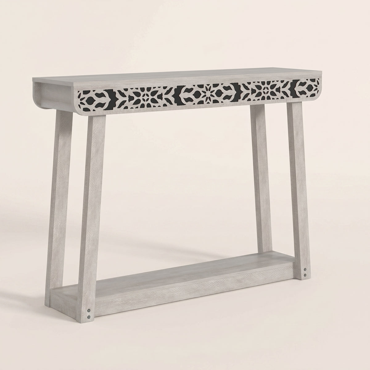 GALANO Traditional Console Table with Curved Edge Top and Open Shelf, 43.3"