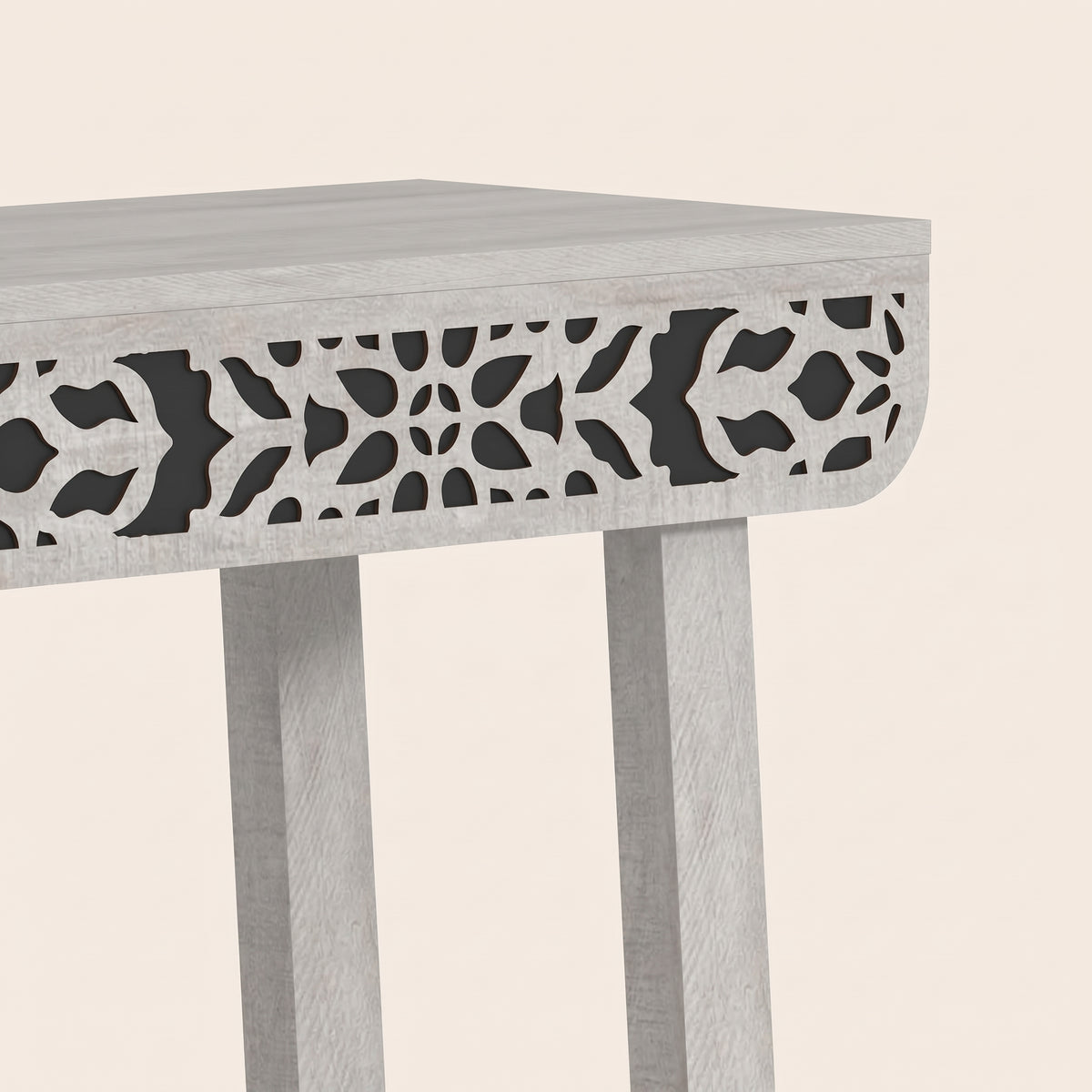 GALANO Traditional Console Table with Curved Edge Top and Open Shelf, 43.3"