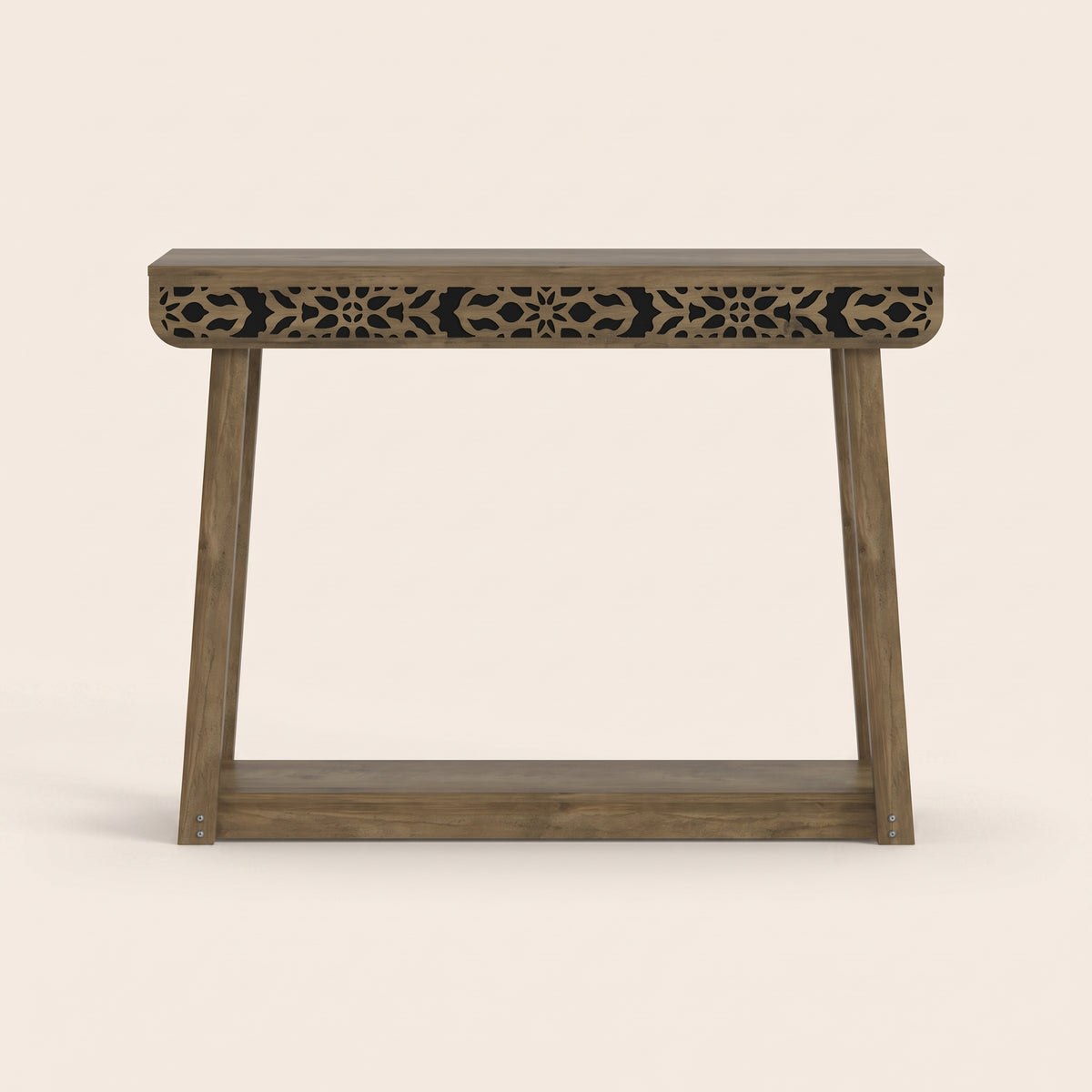 GALANO Traditional Console Table with Curved Edge Top and Open Shelf, 43.3"