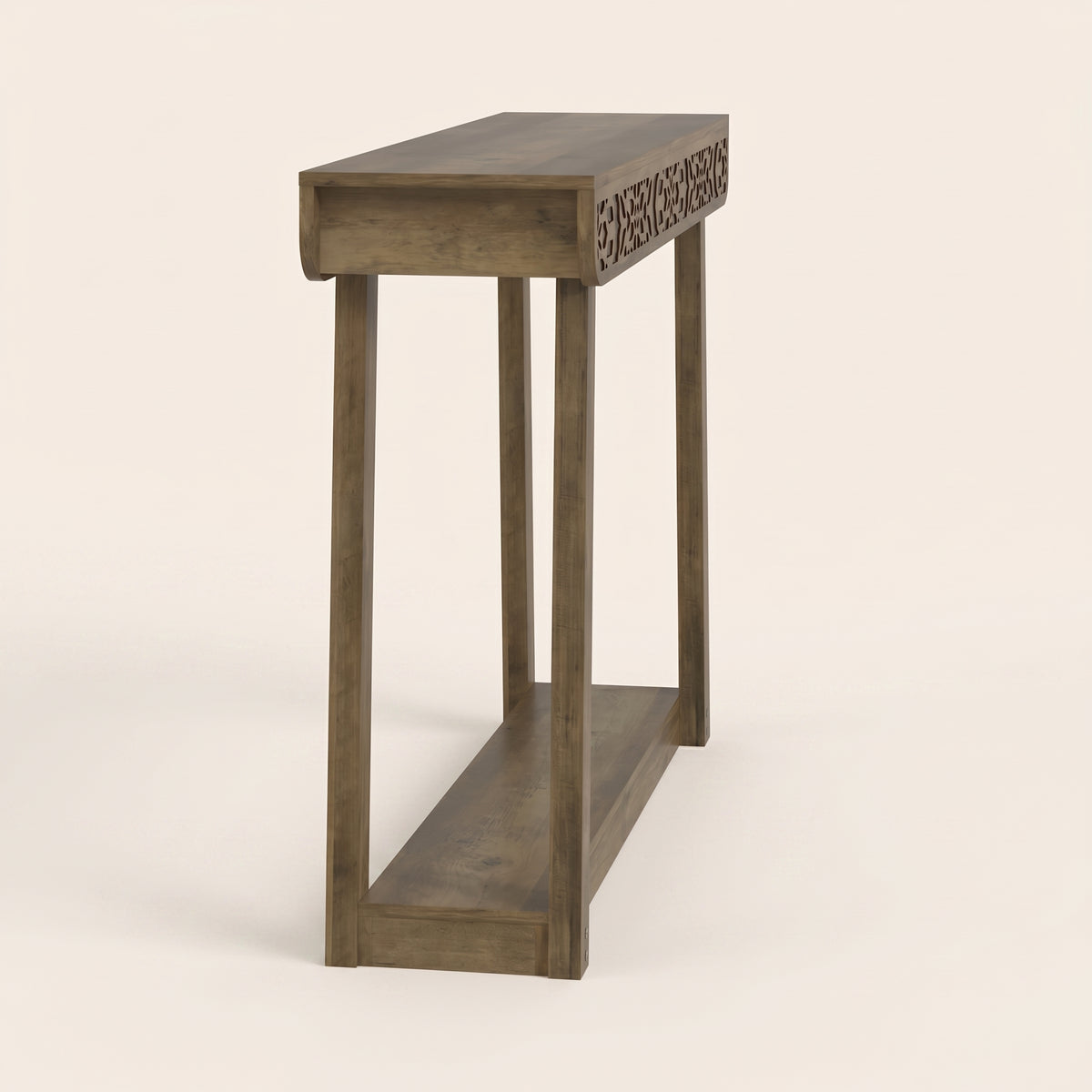 GALANO Traditional Console Table with Curved Edge Top and Open Shelf, 43.3"