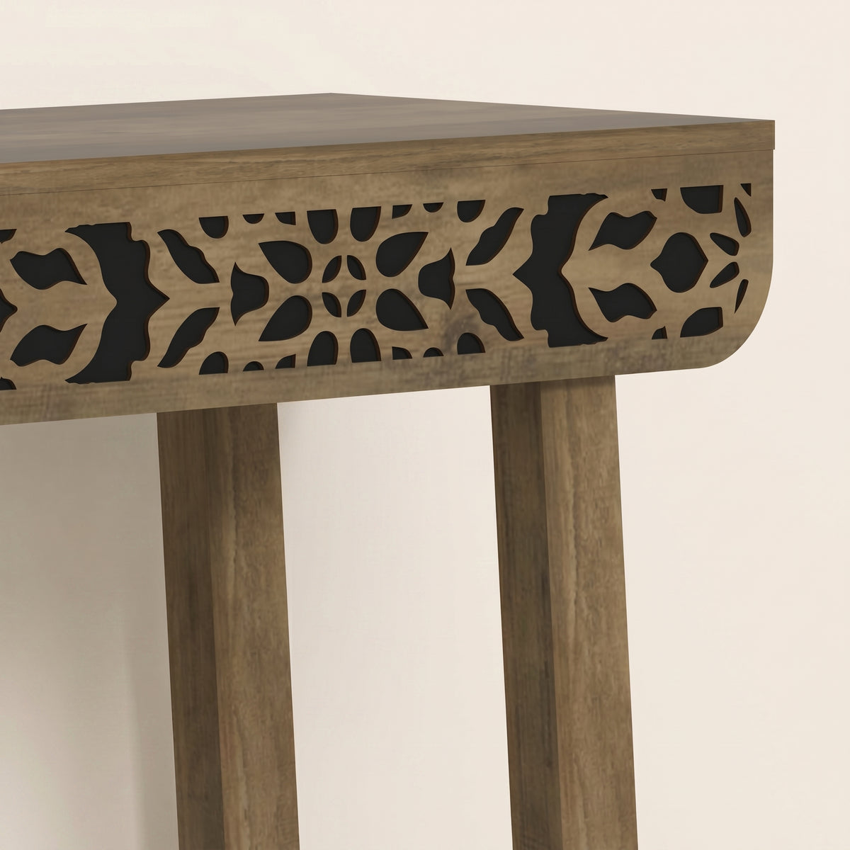 GALANO Traditional Console Table with Curved Edge Top and Open Shelf, 43.3"