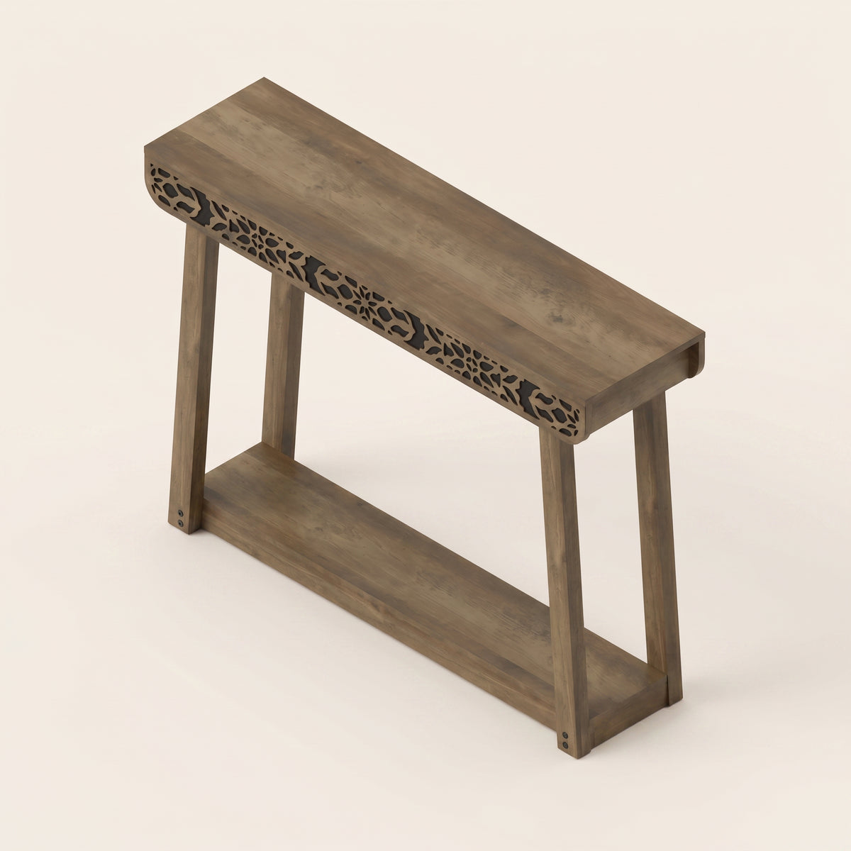 GALANO Traditional Console Table with Curved Edge Top and Open Shelf, 43.3"