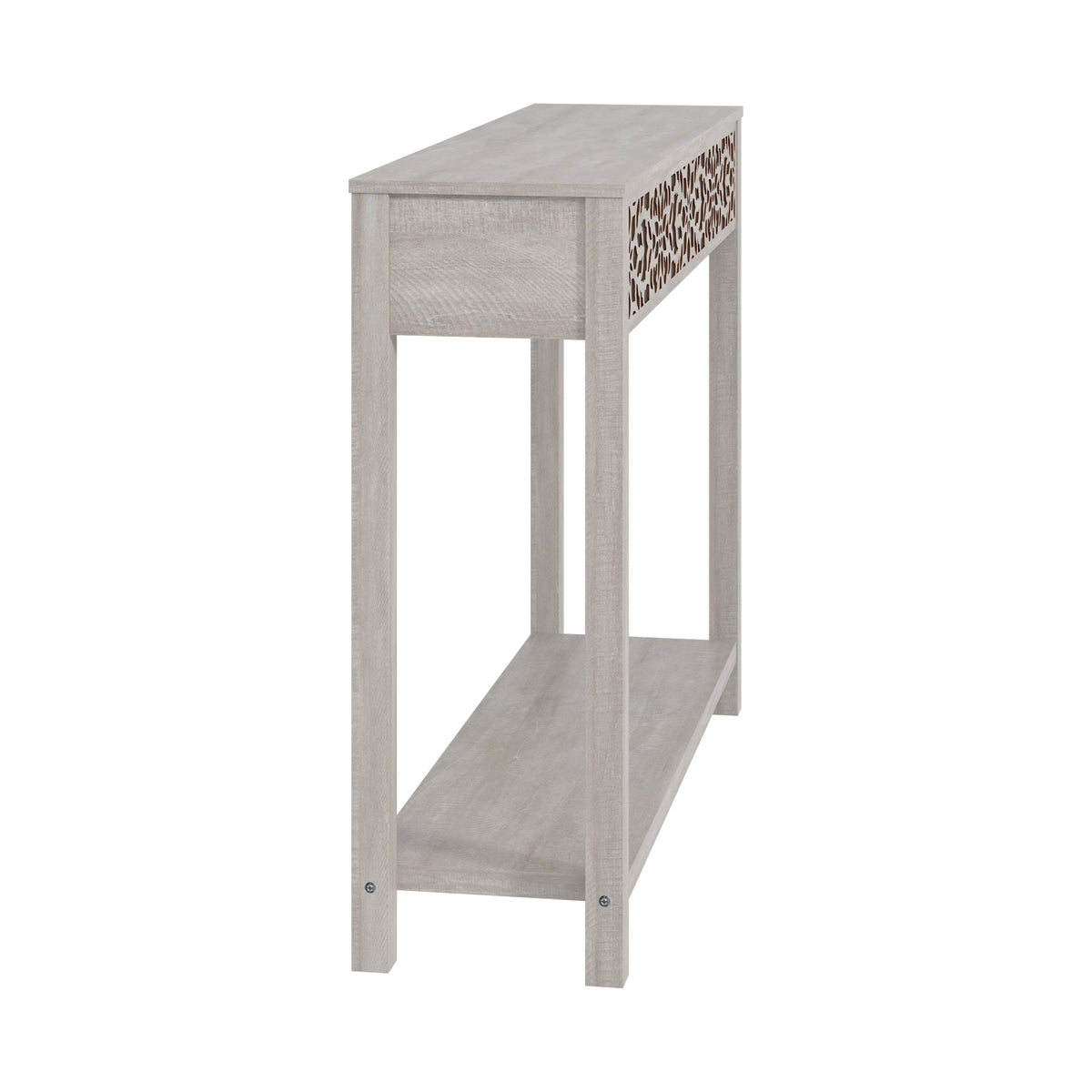 GALANO Console Table with Floral Fretwork and Open Shelf, 43.3", 1pc