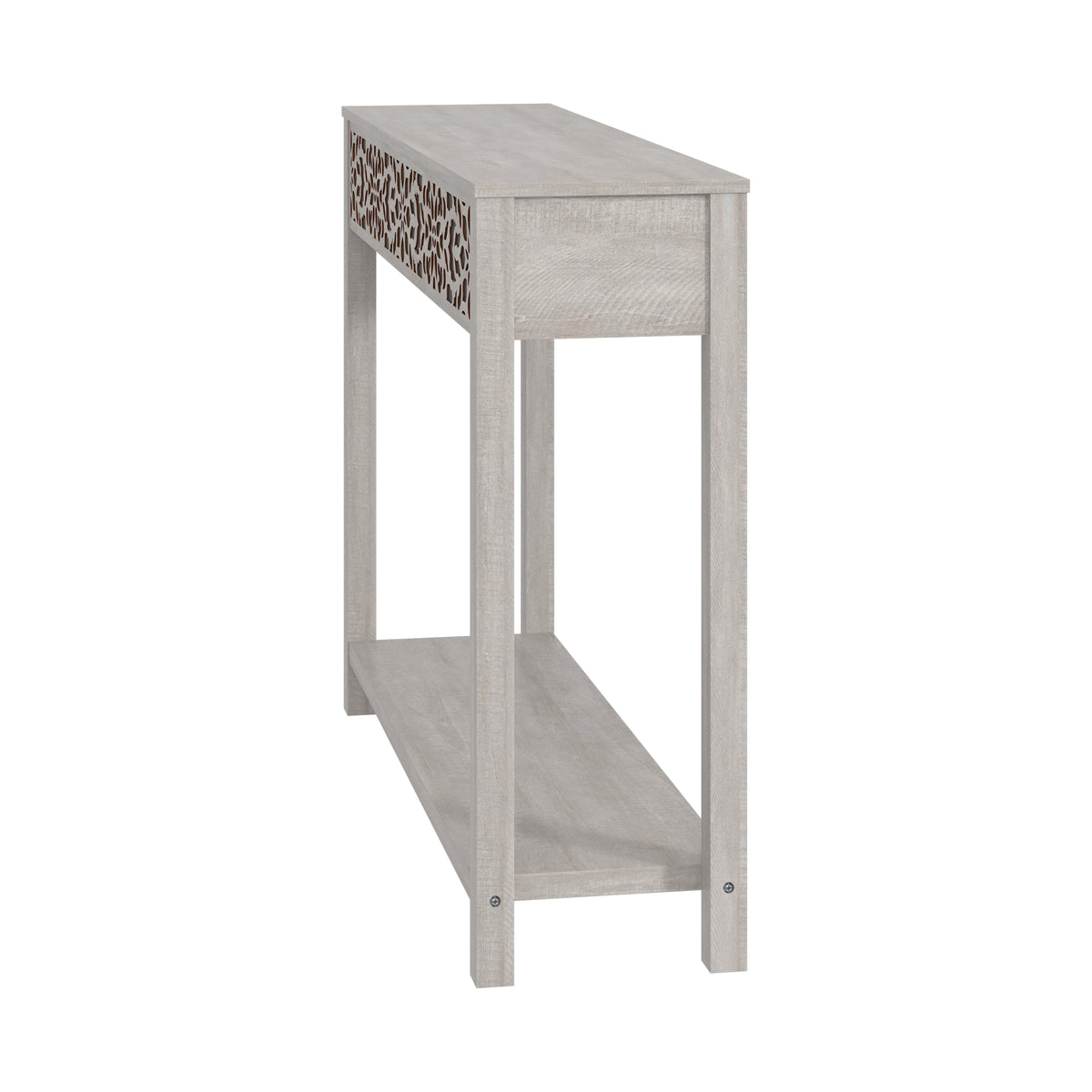 GALANO Console Table with Floral Fretwork and Open Shelf, 43.3", 1pc