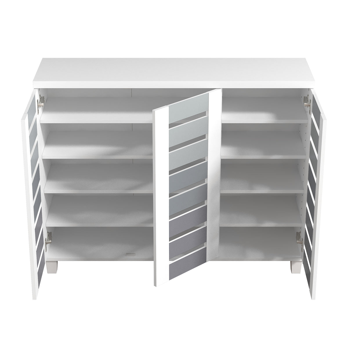 GALANO Shoe Storage Cabinet with 3 Slatted Doors, Up to 20 Pairs, 1pc