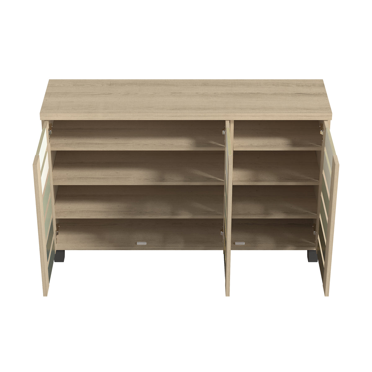 GALANO 16-Pair Shoe Storage Cabinet with 3 Slatted Doors