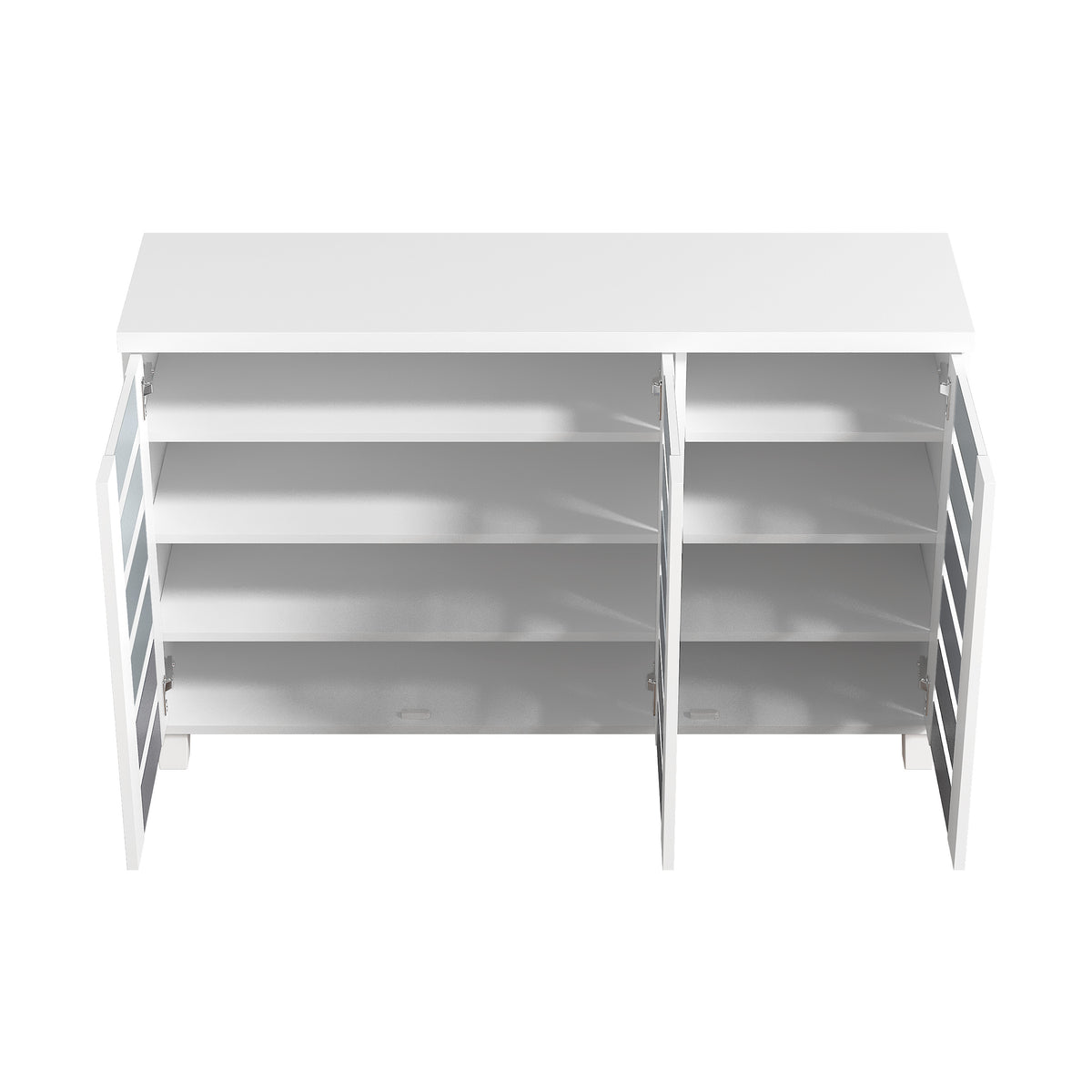 GALANO 16-Pair Shoe Storage Cabinet with 3 Slatted Doors