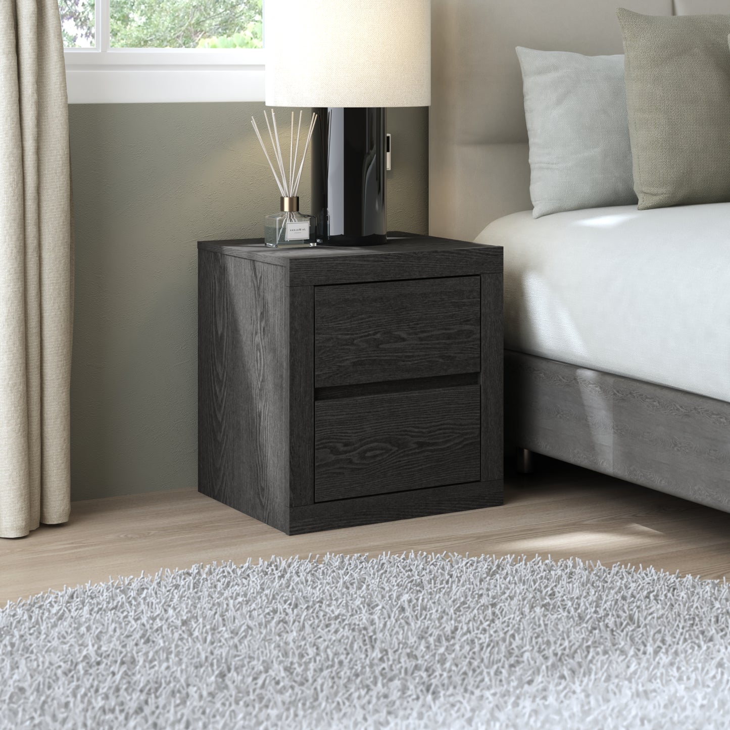 Galano Modern Tall 2-Drawer Nightstand 18.9" W × 16.3" D × 20.3" H