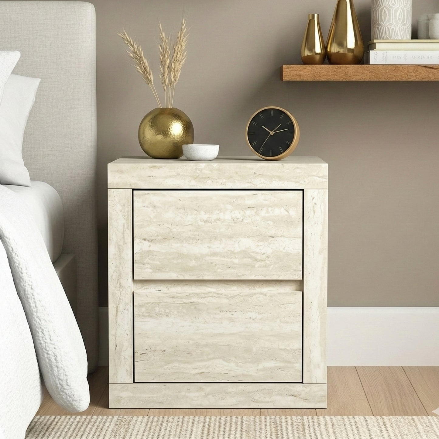 Galano Modern Tall 2-Drawer Nightstand 18.9" W × 16.3" D × 20.3" H