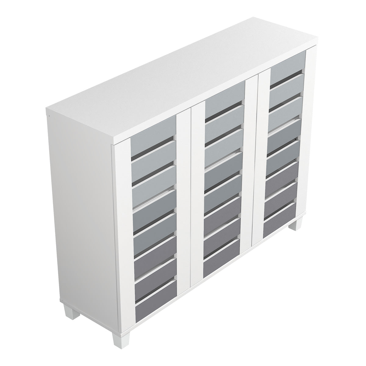 GALANO Shoe Storage Cabinet with 3 Slatted Doors, Up to 20 Pairs, 1pc
