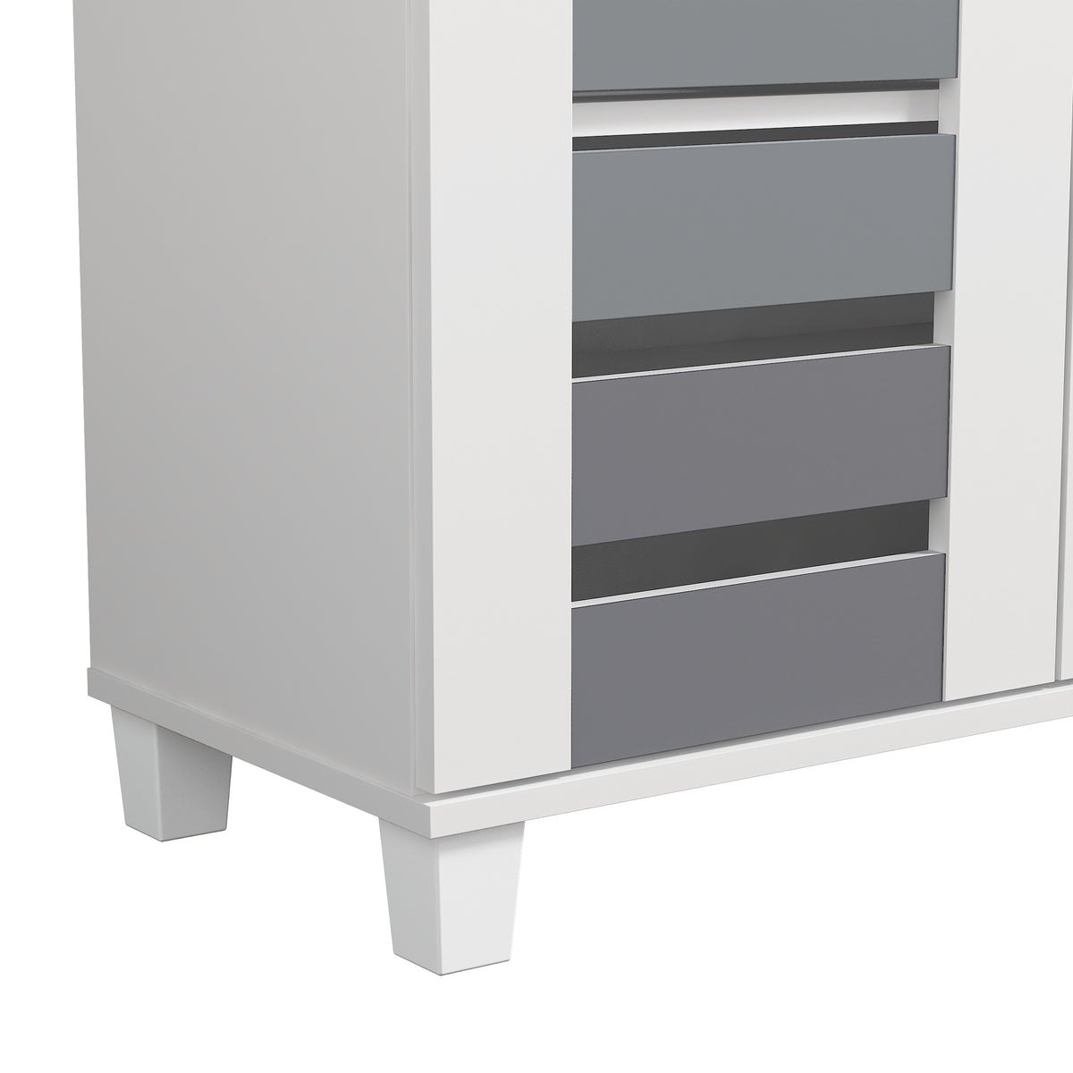 GALANO 16-Pair Shoe Storage Cabinet with 3 Slatted Doors