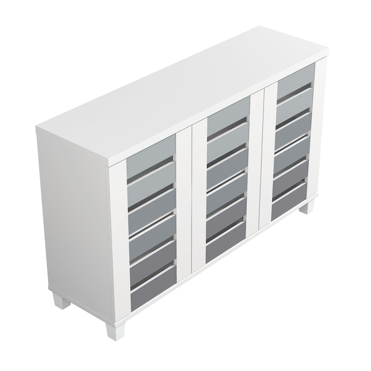 GALANO 16-Pair Shoe Storage Cabinet with 3 Slatted Doors