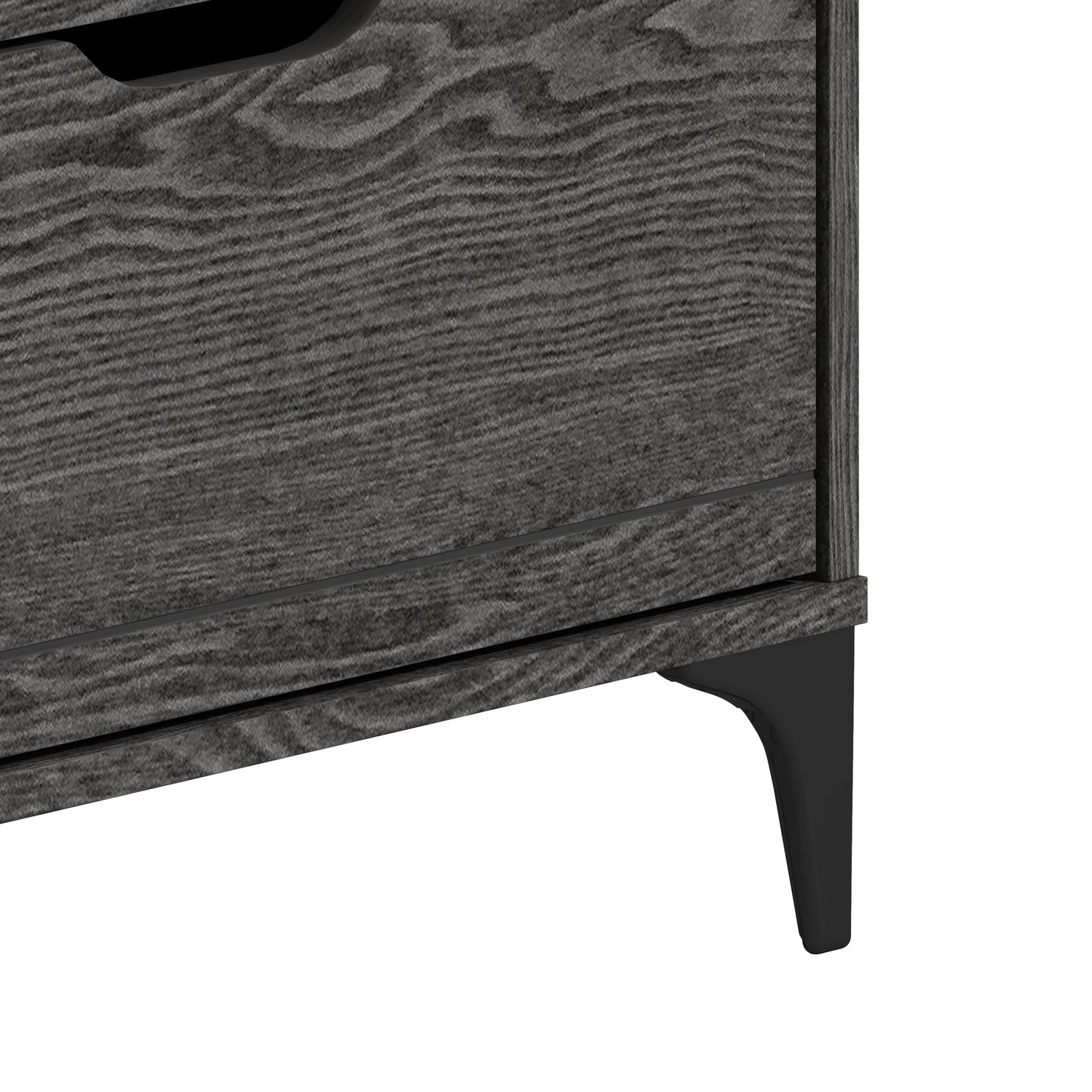 Galano Lilay 6 Drawer Dresser (Interlock) - Dark Grey Oak